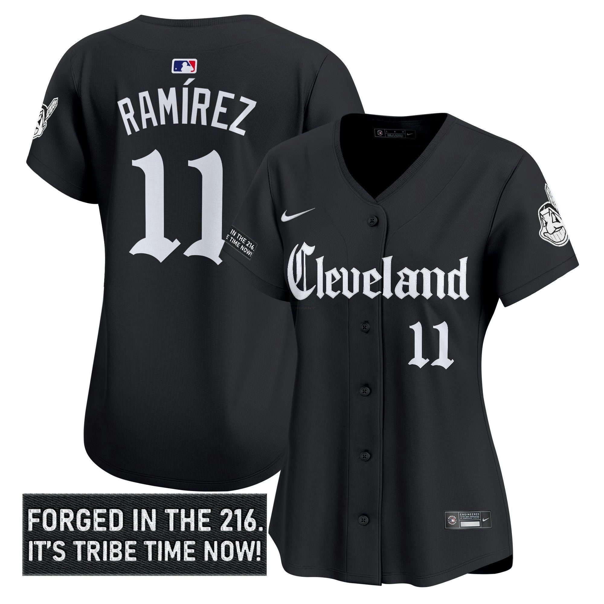 Camisa MLB Women’s Cleveland Indians ‘Gothic Iron Edition’ Vapor Premier Limited Jersey