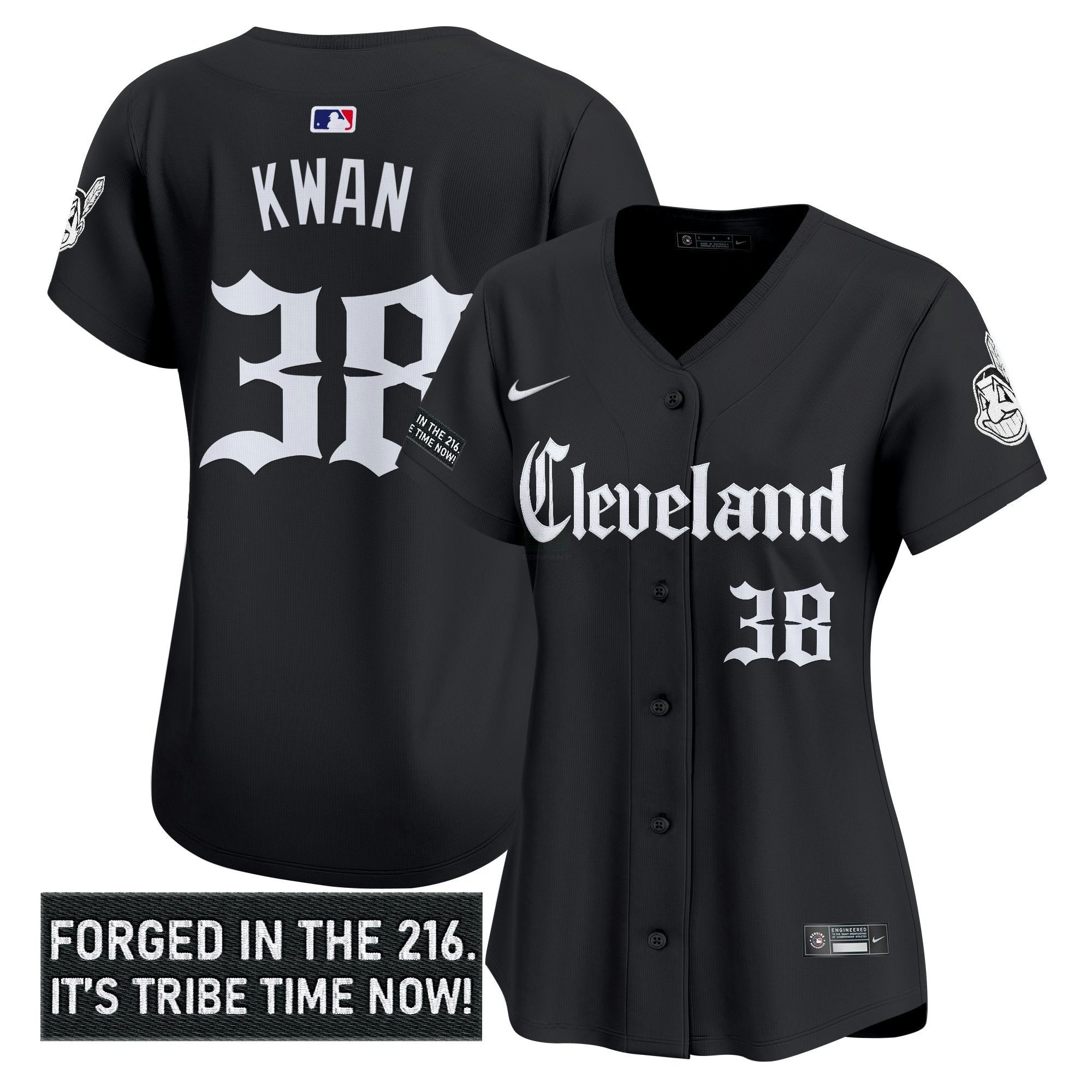 Camisa MLB Women’s Cleveland Indians ‘Gothic Iron Edition’ Vapor Premier Limited Jersey