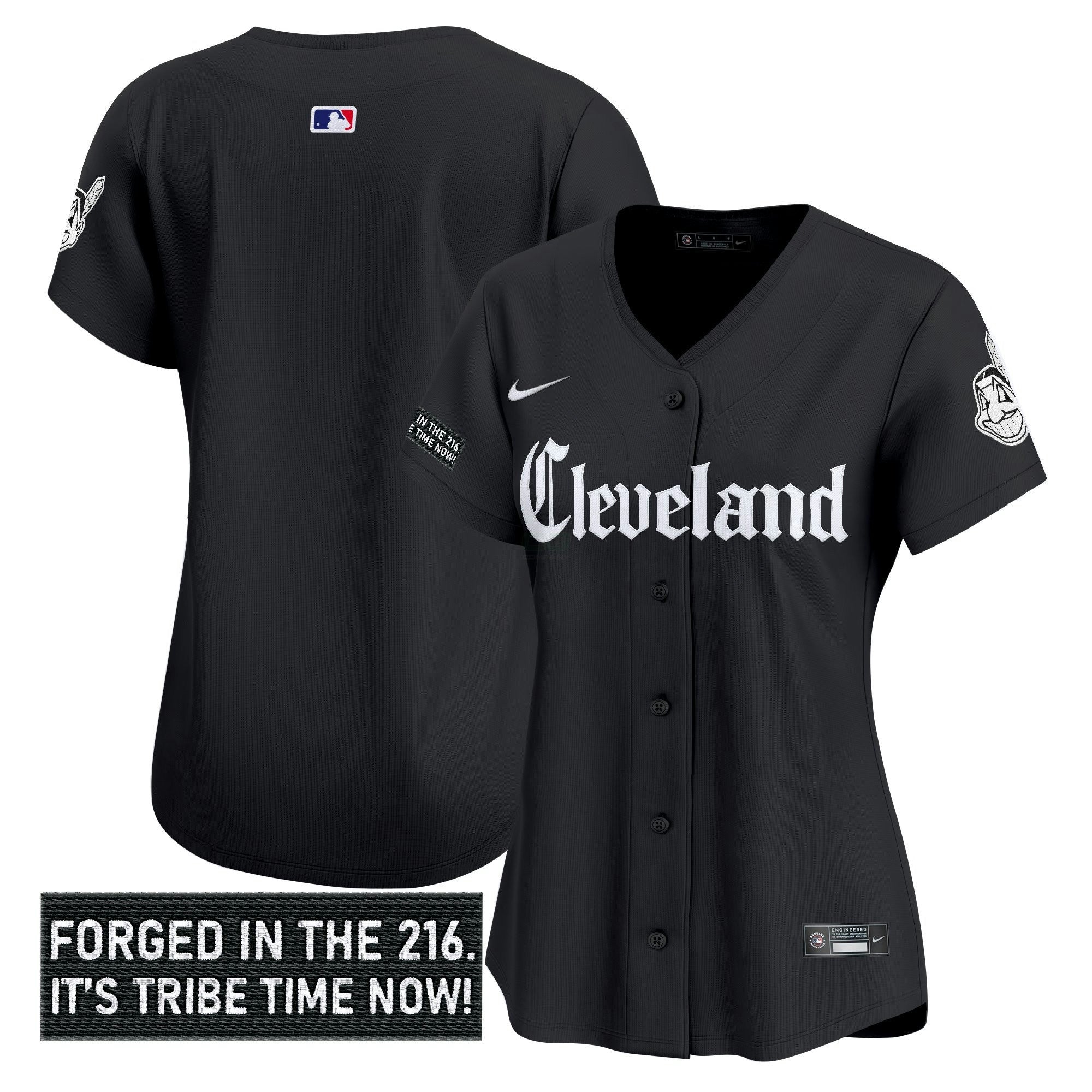 Camisa MLB Women’s Cleveland Indians ‘Gothic Iron Edition’ Vapor Premier Limited Jersey