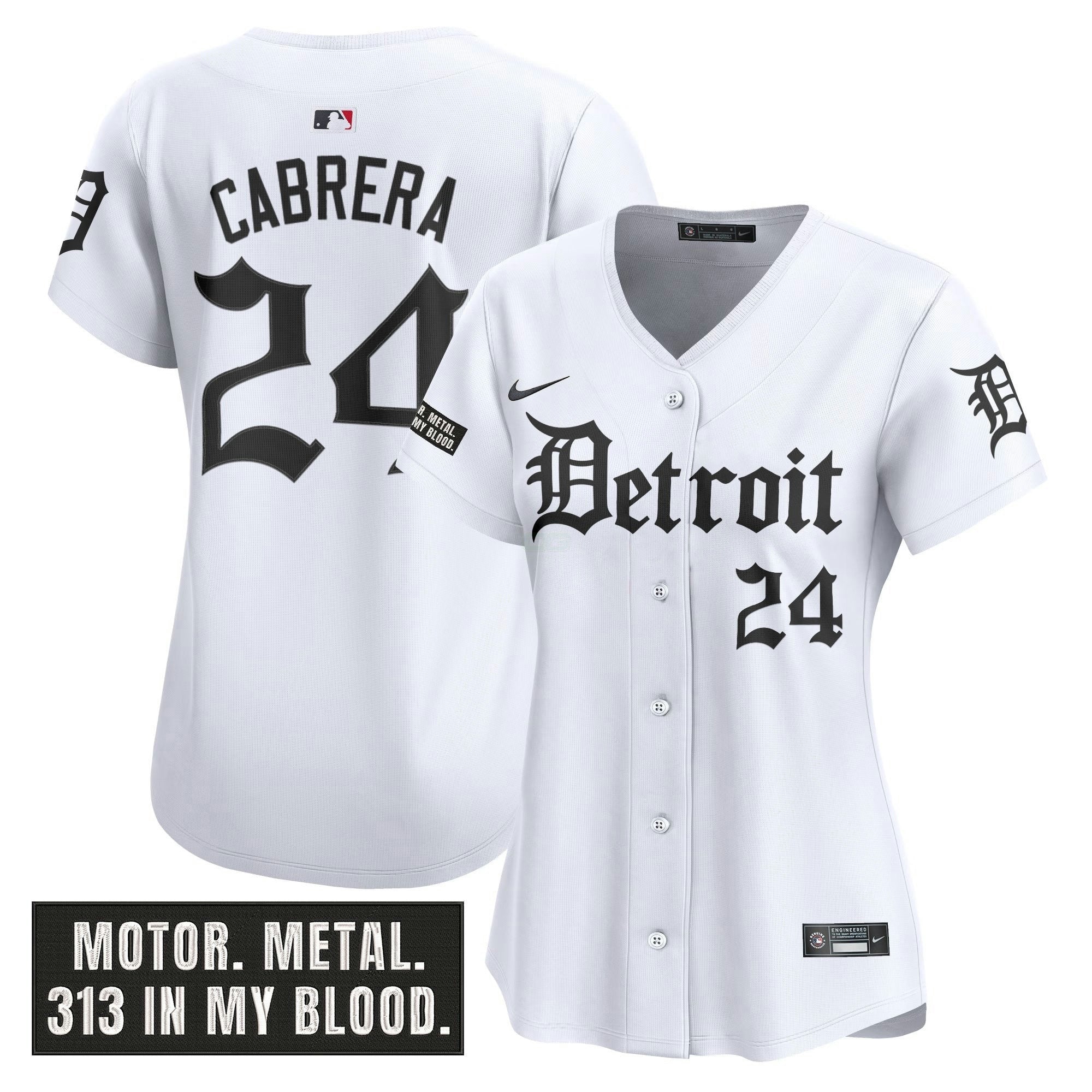 Camisa MLB Women’s Detroit ‘Motor Gothic Edition’ Vapor Premier Limited Jersey