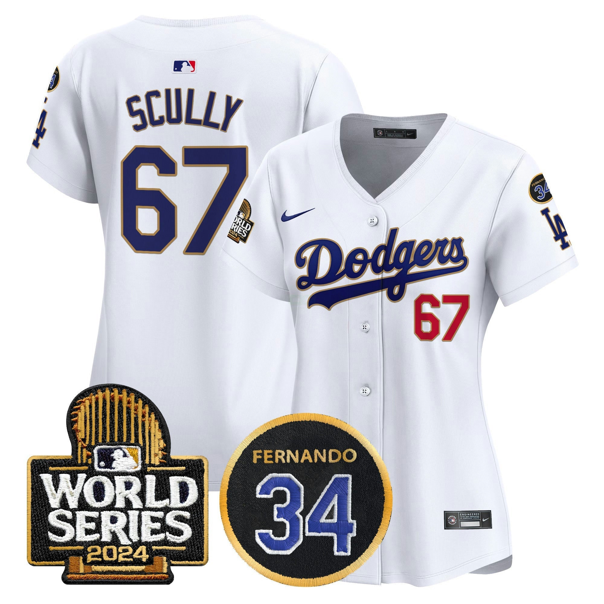 Camisa MLB Women’s Fernando Memorial & 2024 World Series Patch Vapor Premier Limited Jersey