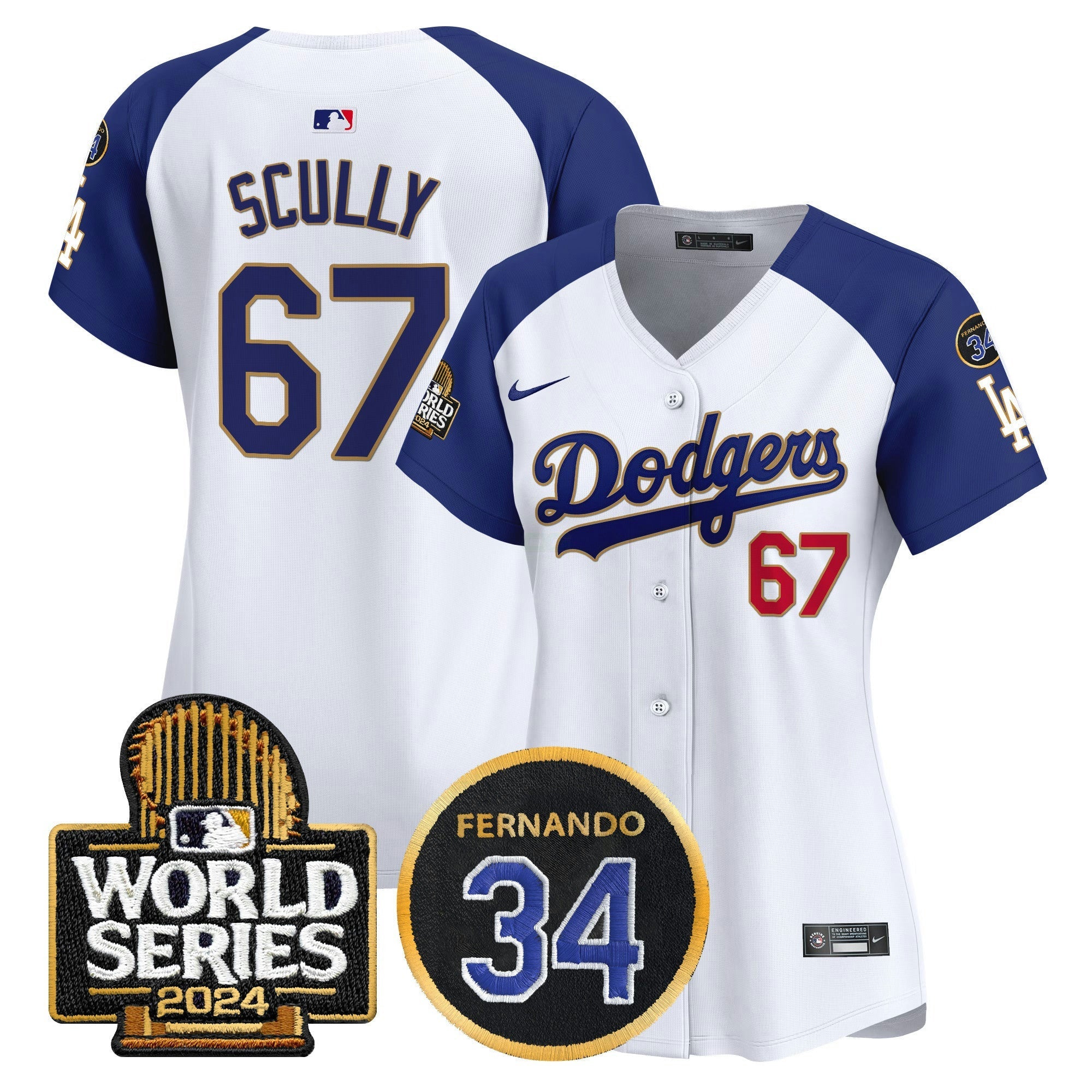 Camisa MLB Women’s Fernando Memorial & 2024 World Series Patch Vapor Premier Limited Jersey