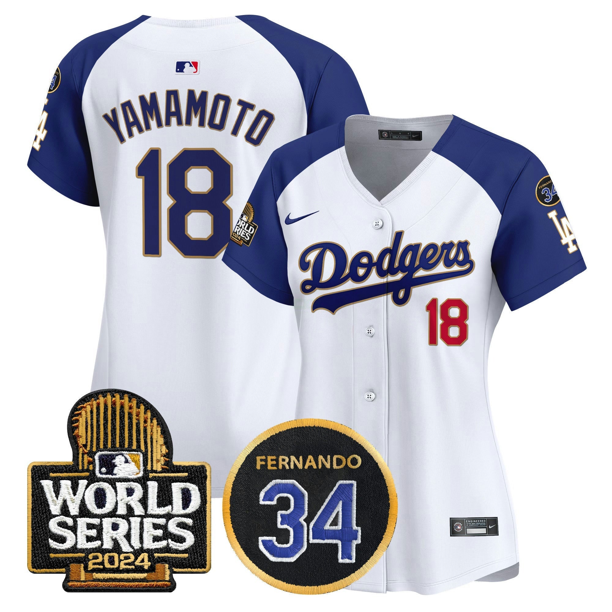 Camisa MLB Women’s Fernando Memorial & 2024 World Series Patch Vapor Premier Limited Jersey