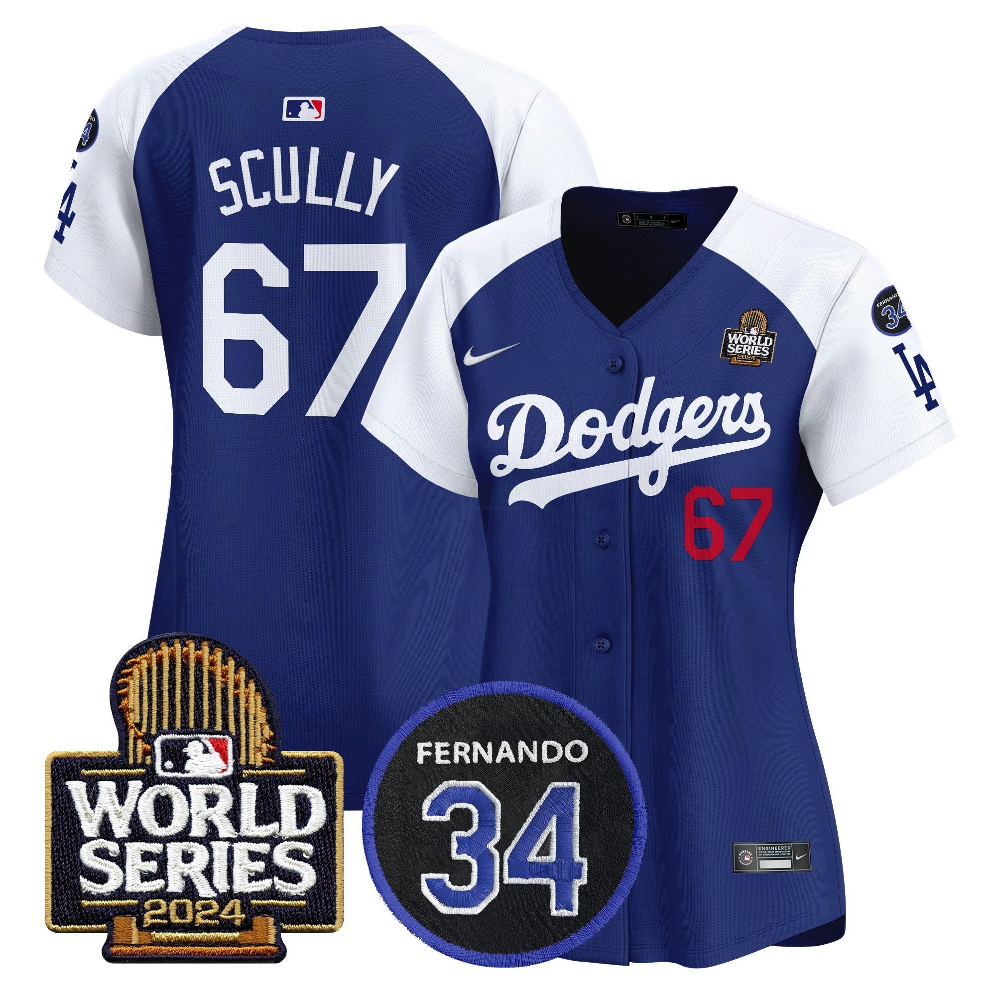 Camisa MLB Women’s Fernando Memorial & 2024 World Series Patch Vapor Premier Limited Jersey V2