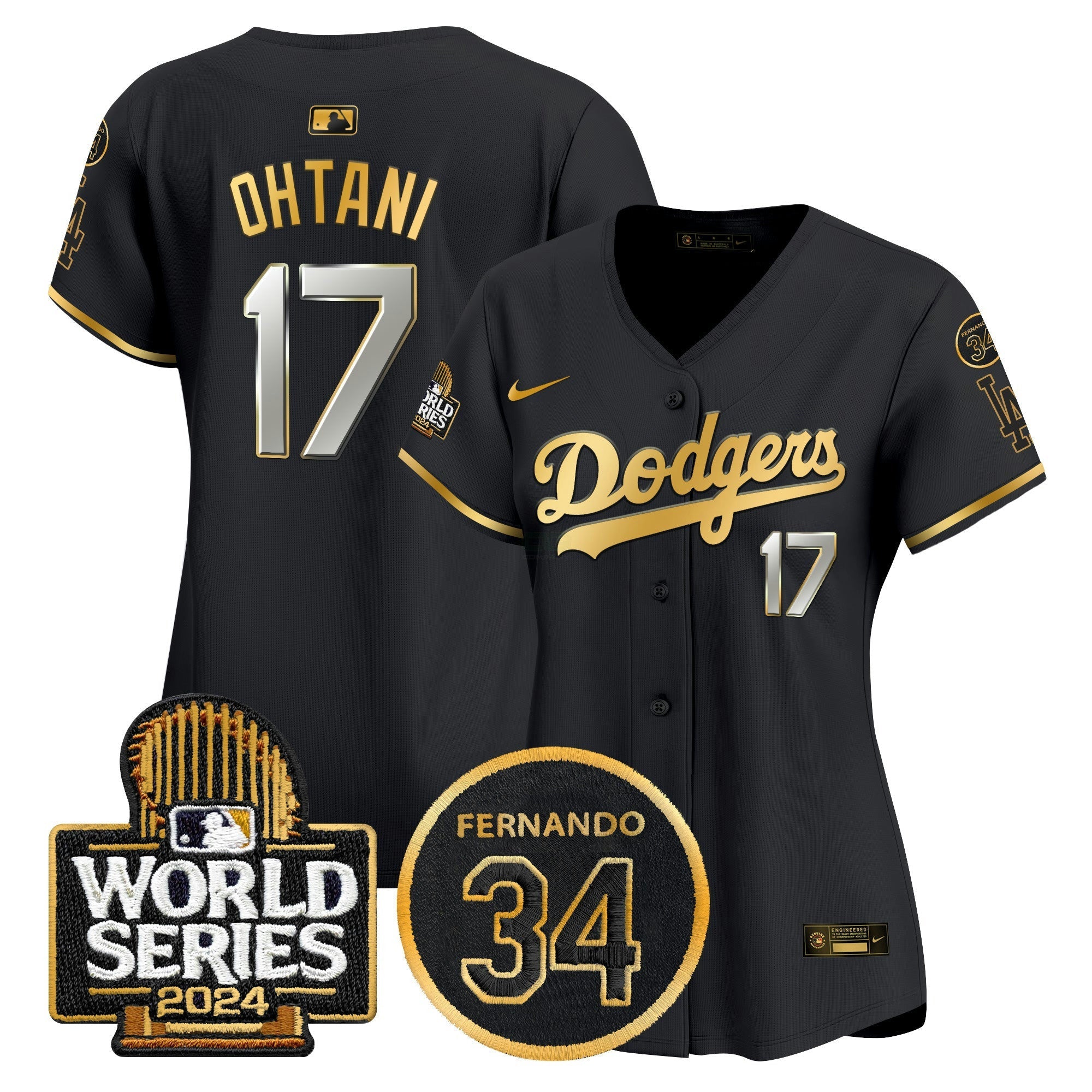 Camisa MLB Women’s Fernando Memorial & 2024 World Series Patch Vapor Premier Limited Jersey