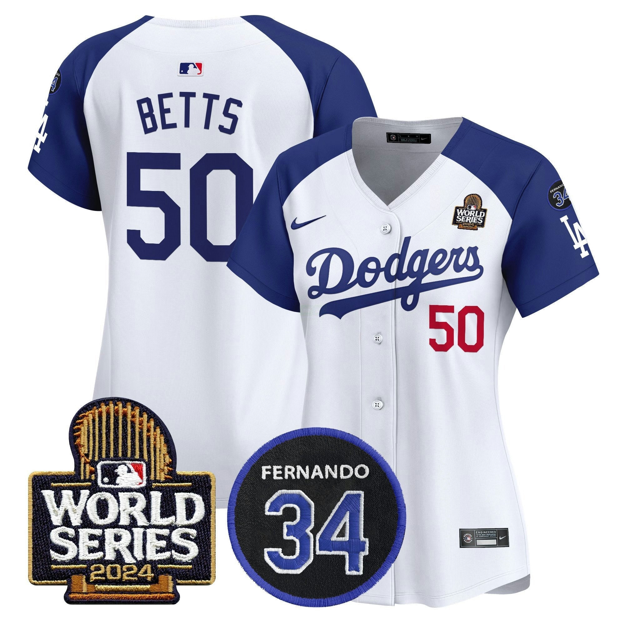 Camisa MLB Women’s Fernando Memorial & 2024 World Series Patch Vapor Premier Limited Jersey V2