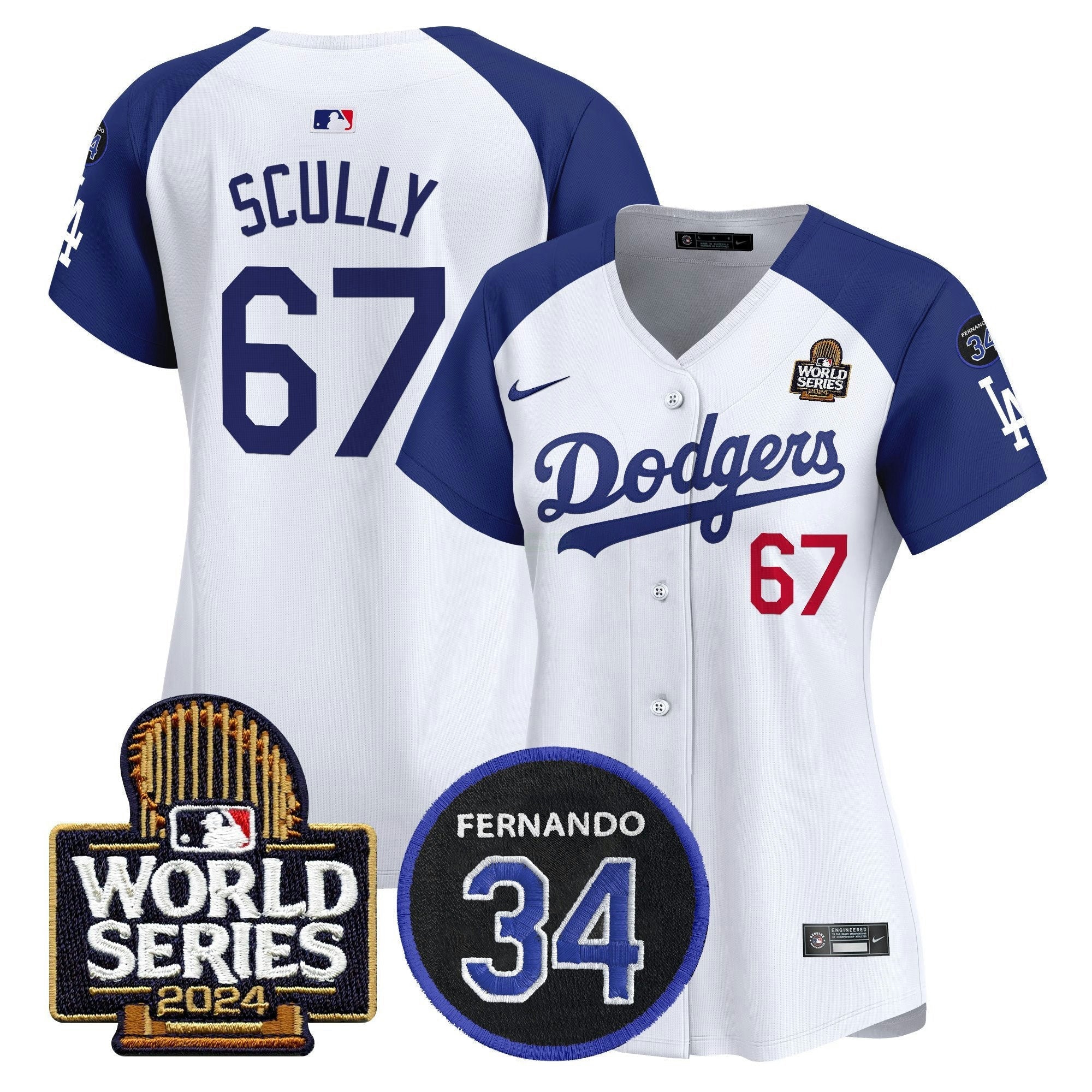 Camisa MLB Women’s Fernando Memorial & 2024 World Series Patch Vapor Premier Limited Jersey V2