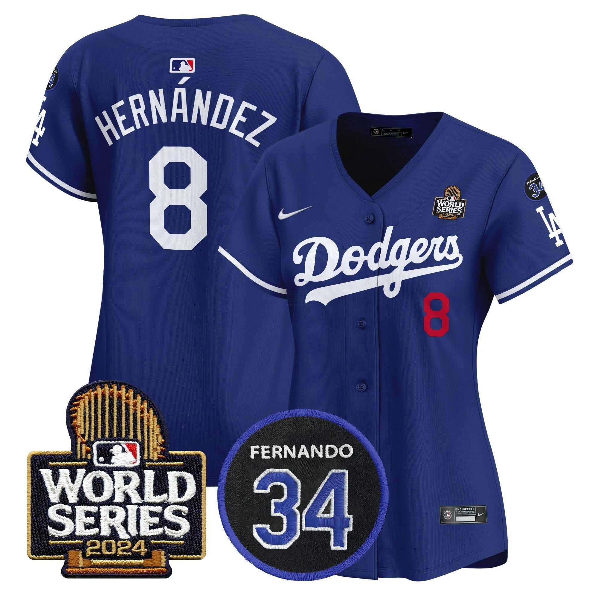 Camisa MLB Women’s Fernando Memorial & 2024 World Series Patch Vapor Premier Limited Jersey V2