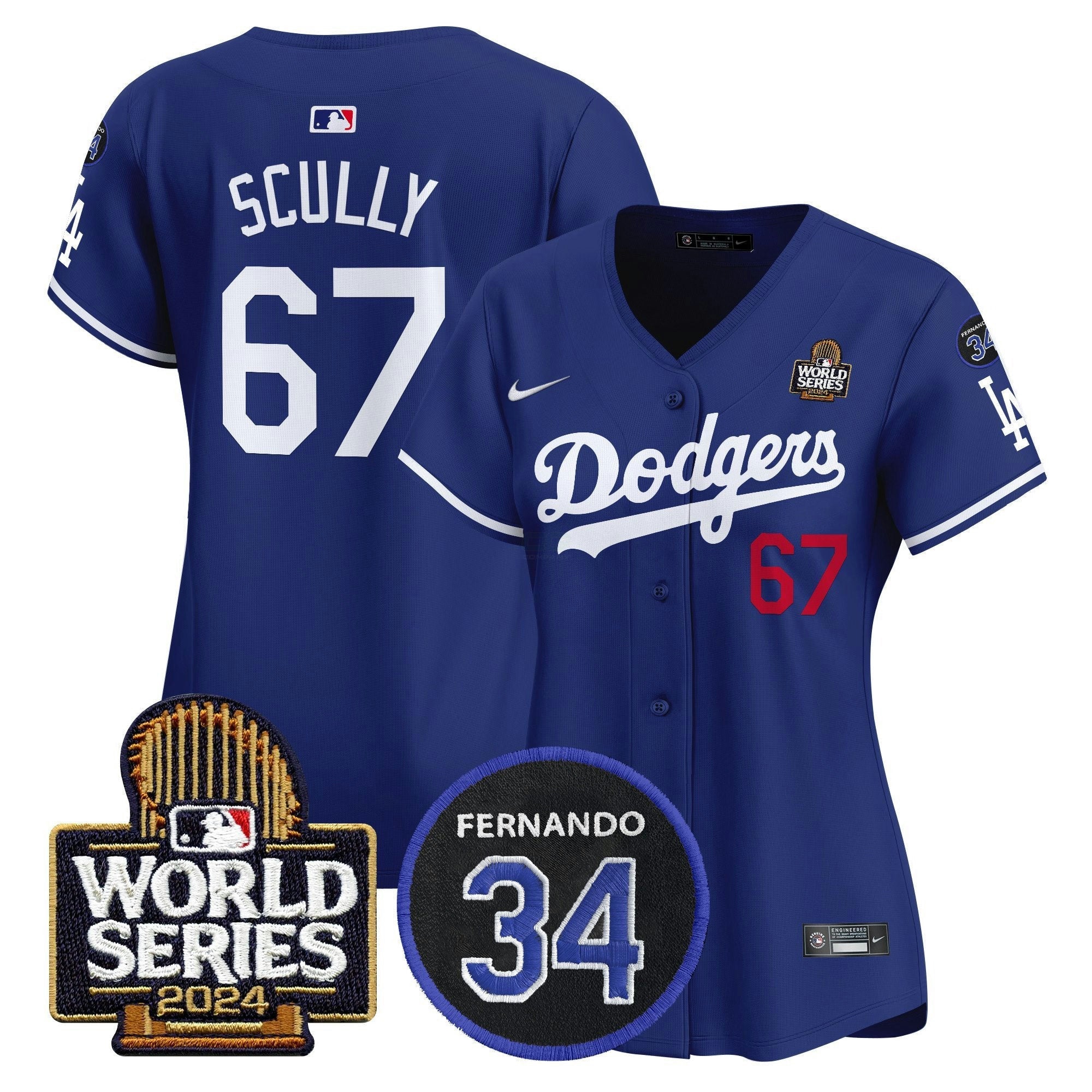 Camisa MLB Women’s Fernando Memorial & 2024 World Series Patch Vapor Premier Limited Jersey V2
