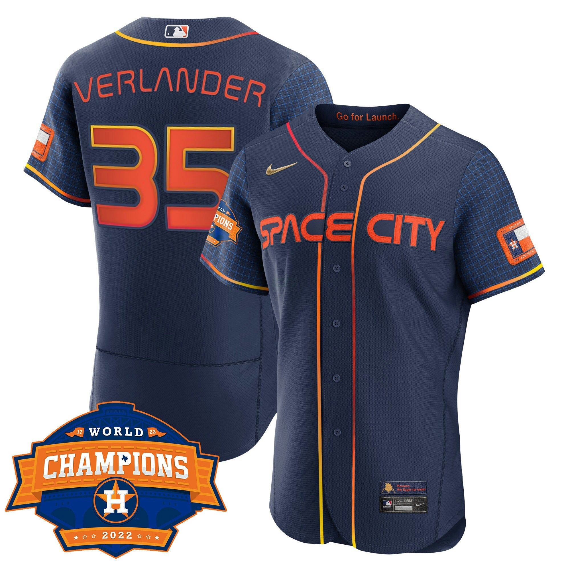 Camisa MLB Women’s Houston 2022 World Series Champions Patch Limited Jersey