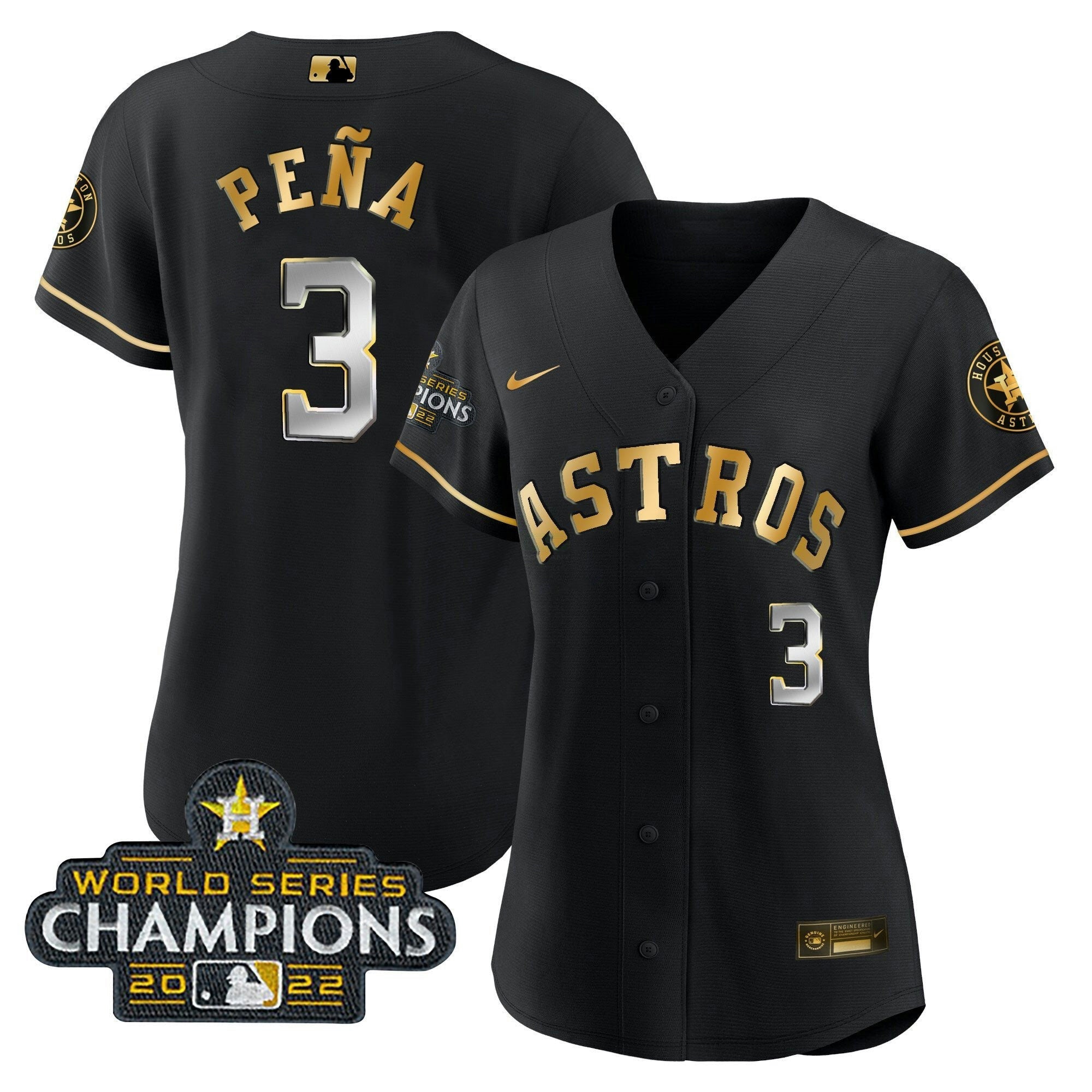 Camisa MLB Women’s Houston 2022 World Series Champions Player Jersey