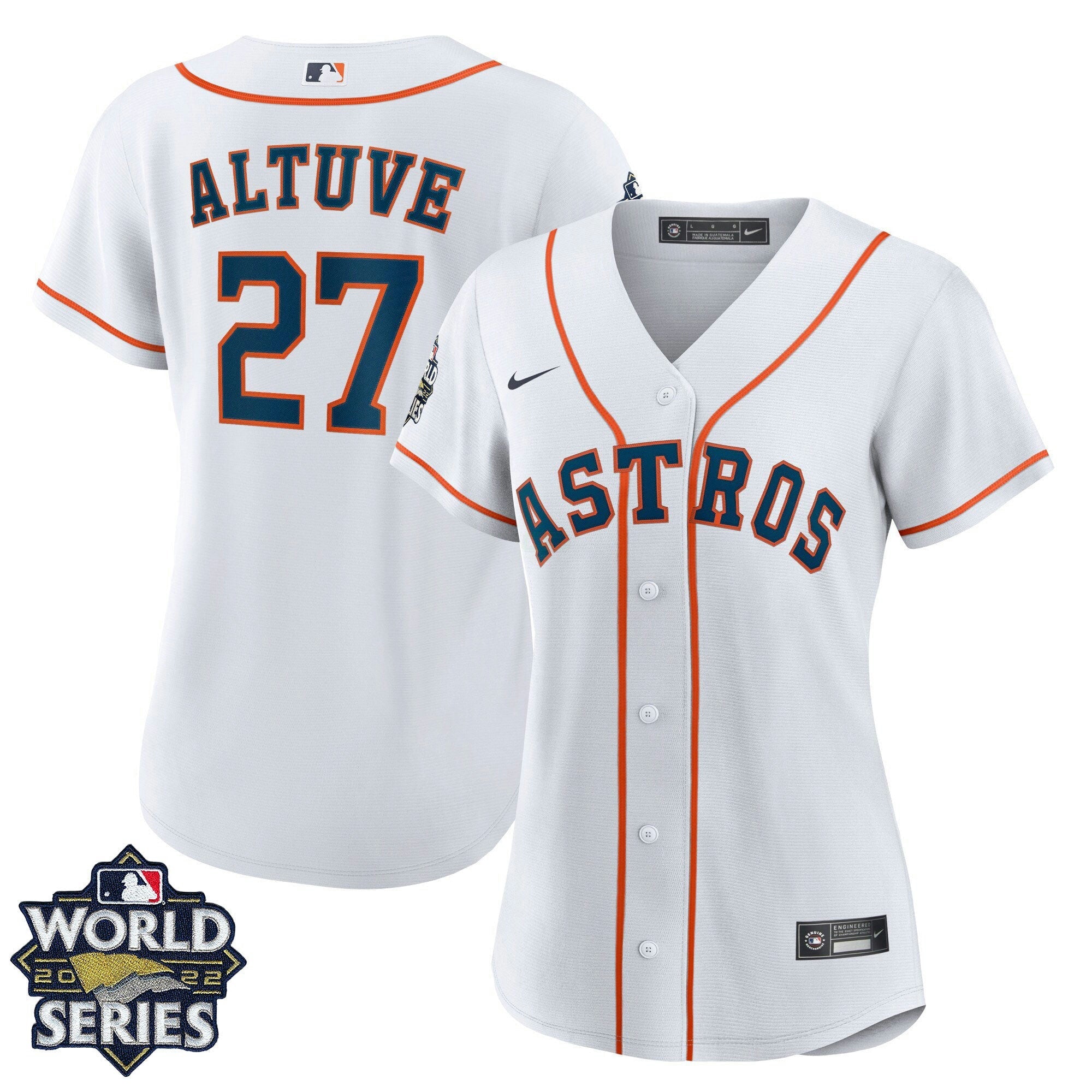 Camisa MLB Women’s Houston 2022 World Series Home Player Jersey – Branca - Women