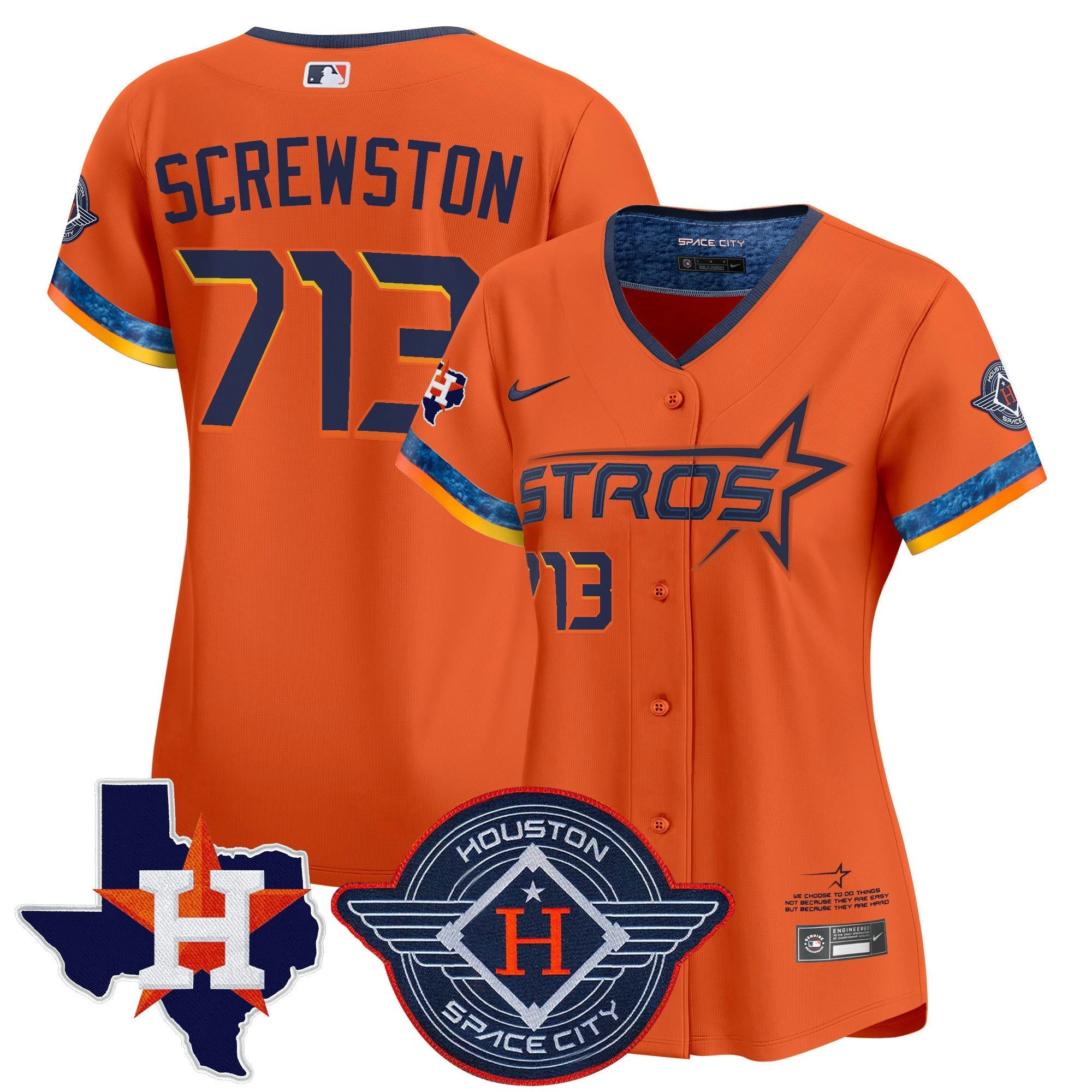 Camisa MLB Women’s Houston 2025 City Connect Texas Patch Vapor Premier Limited Jersey