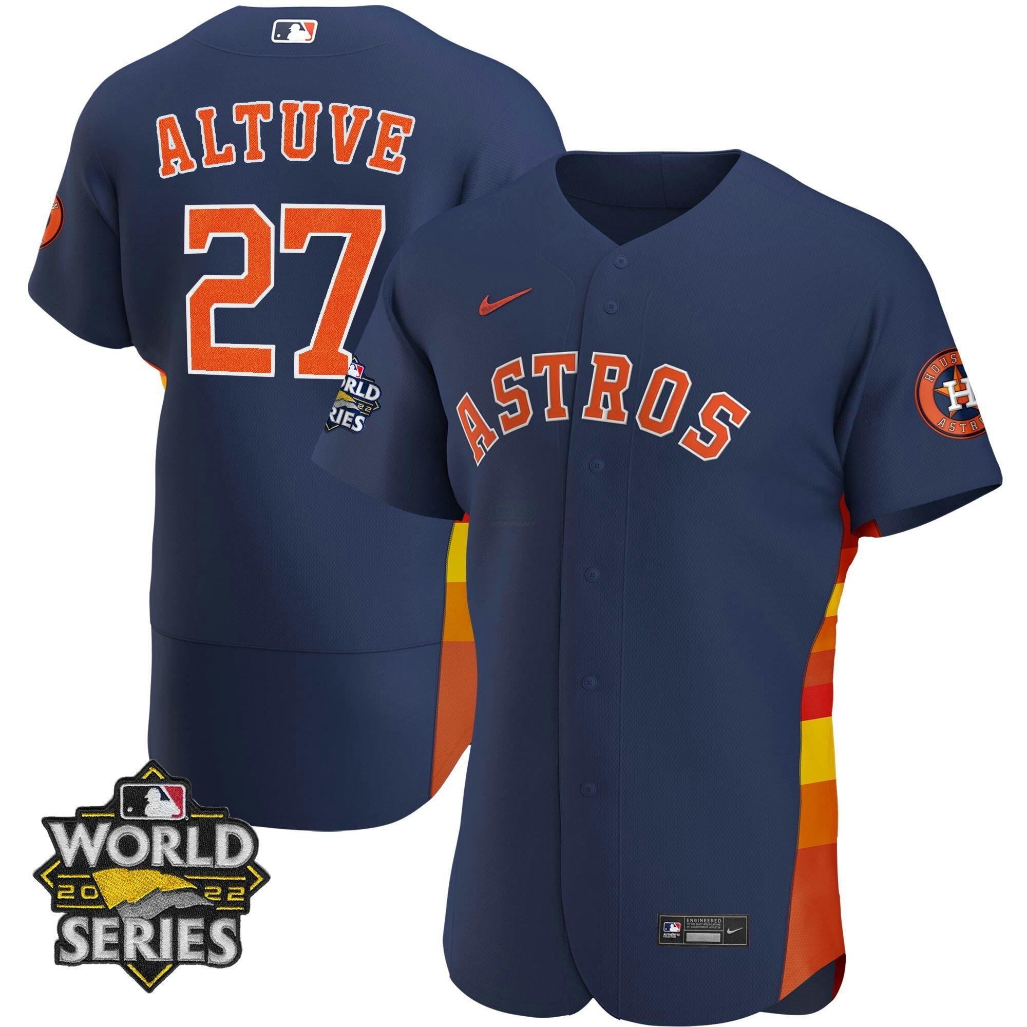 Camisa MLB Women’s Houston Alternativa Azul Marinho 2022 World Series Player Jersey