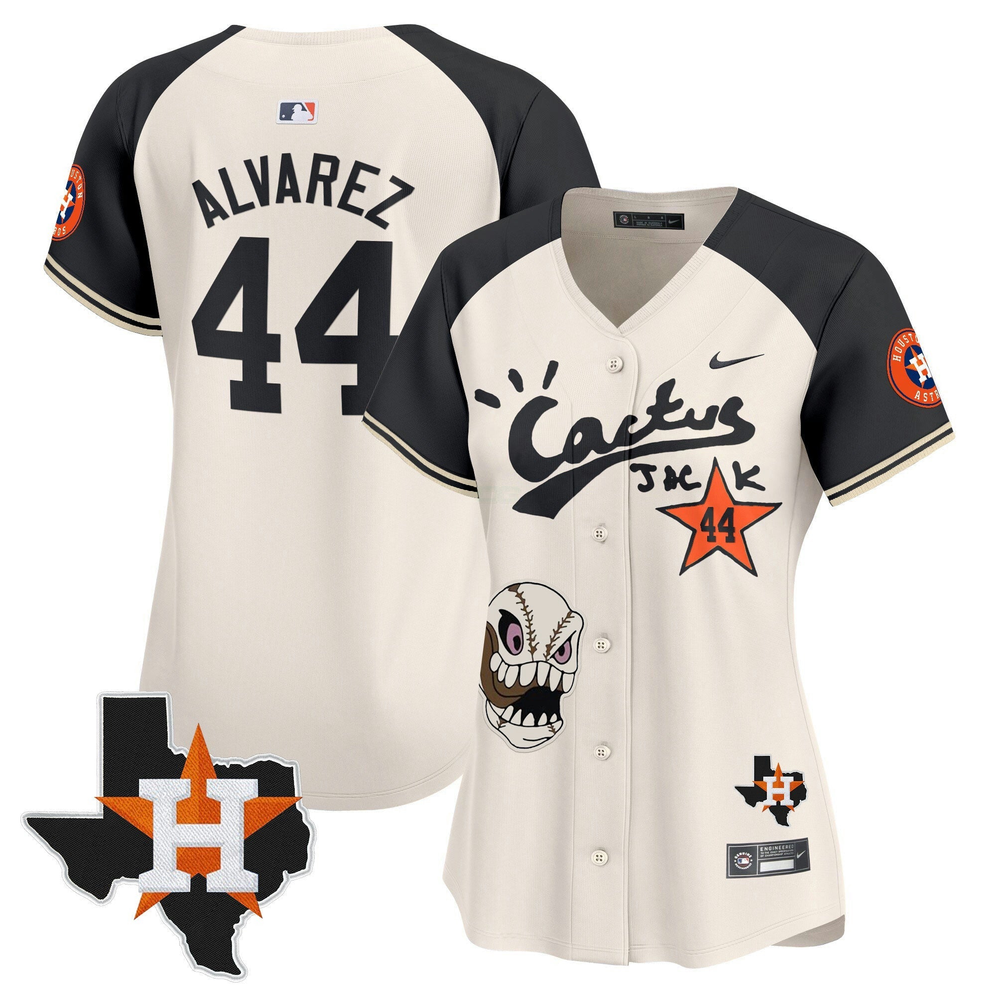 Camisa MLB Women’s Houston Cactus Jack Patch Vapor Premier Limited Jersey