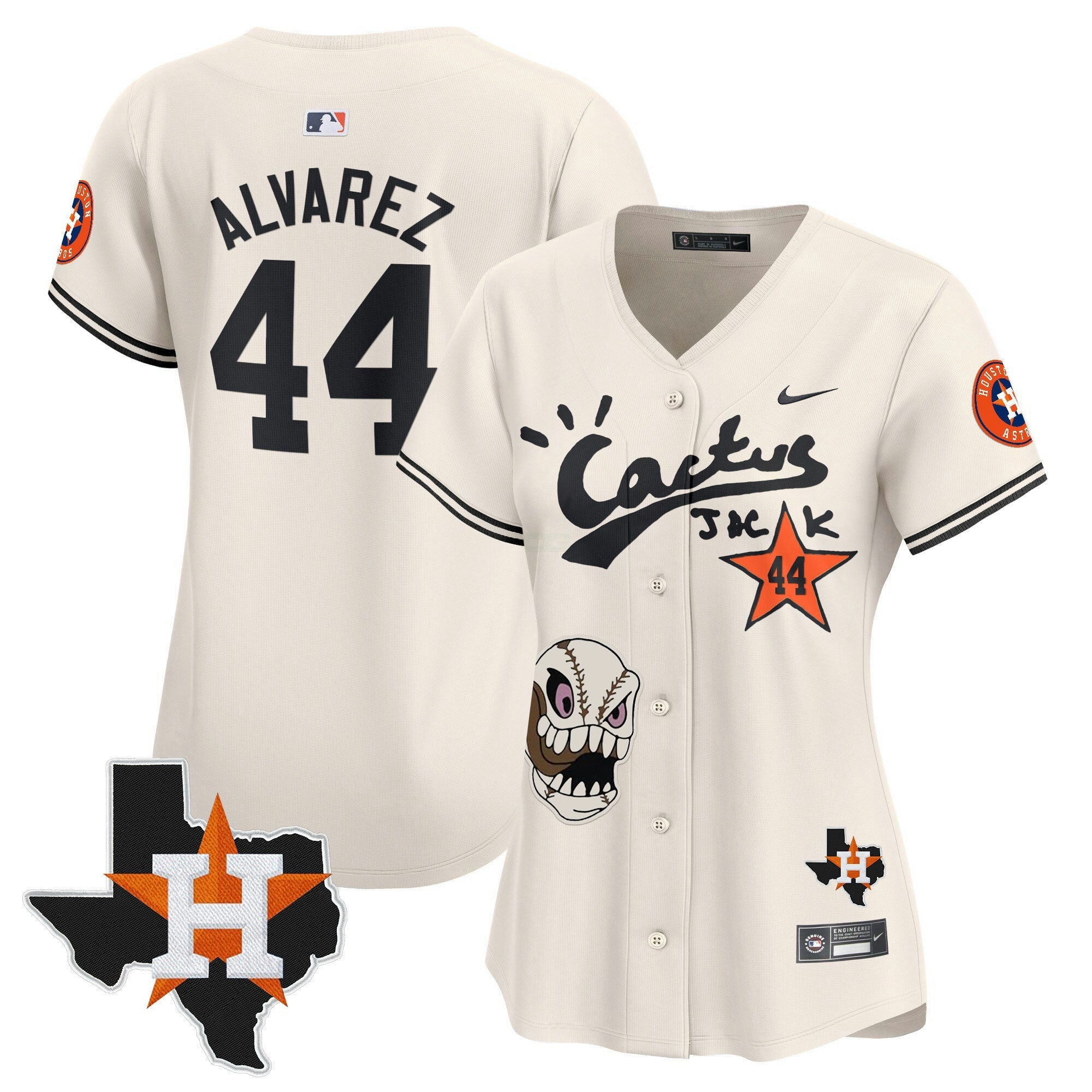Camisa MLB Women’s Houston Cactus Jack Patch Vapor Premier Limited Jersey