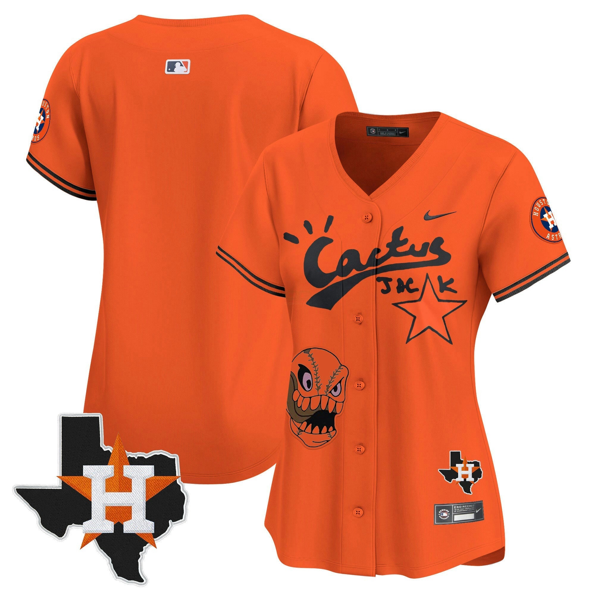 Camisa MLB Women’s Houston Cactus Jack Patch Vapor Premier Limited Jersey