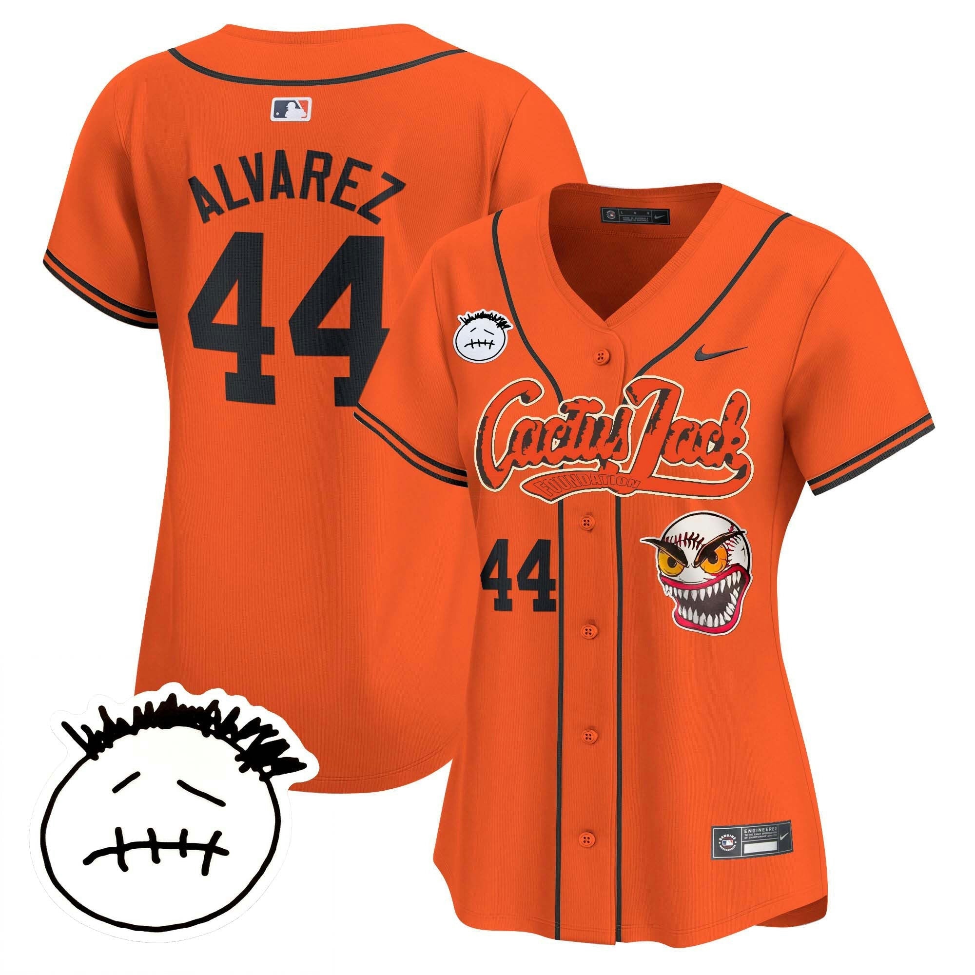 Camisa MLB Women’s Houston Cactus Jack Patch Vapor Premier Limited Jersey V3 – Stitched