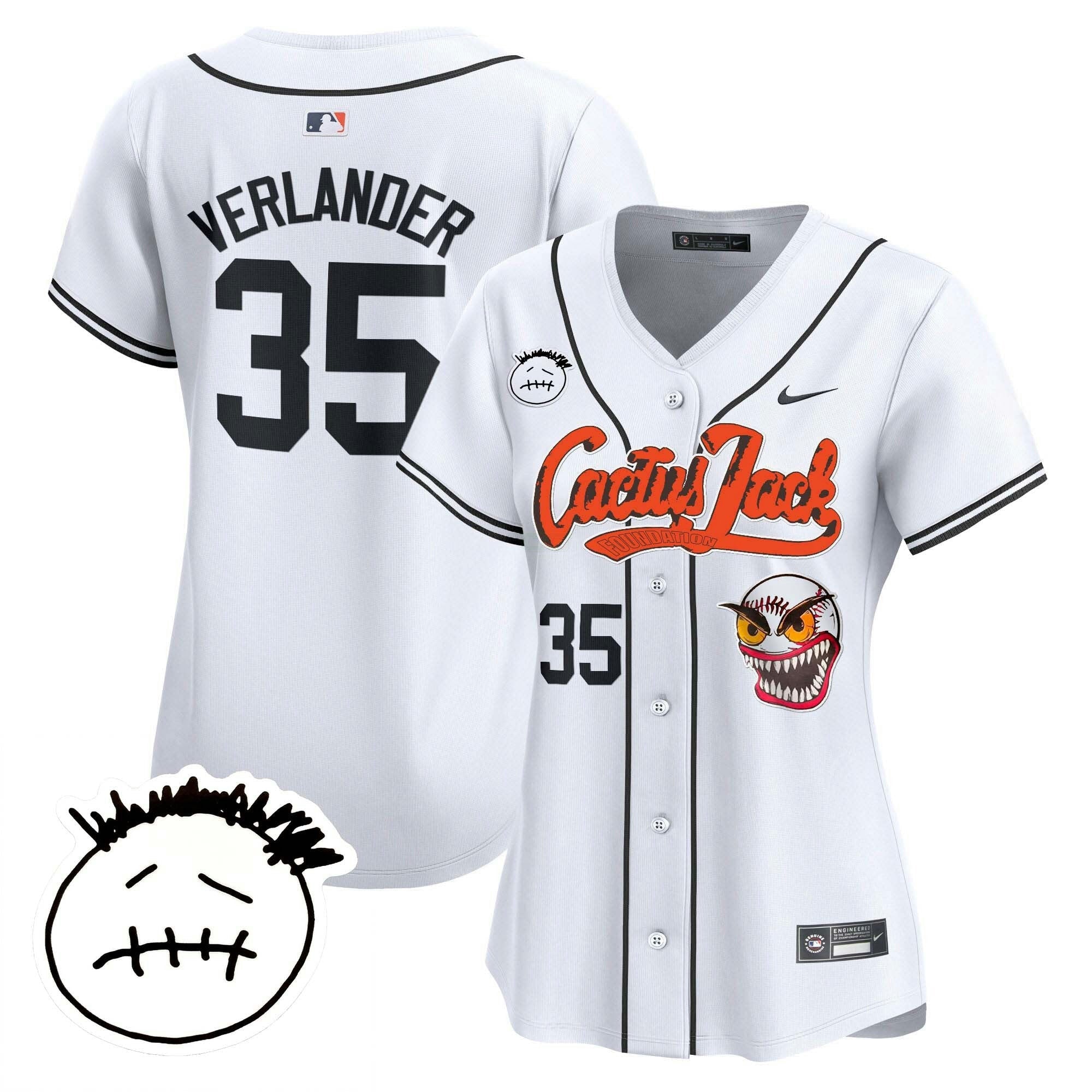 Camisa MLB Women’s Houston Cactus Jack Patch Vapor Premier Limited Jersey V3 – Stitched