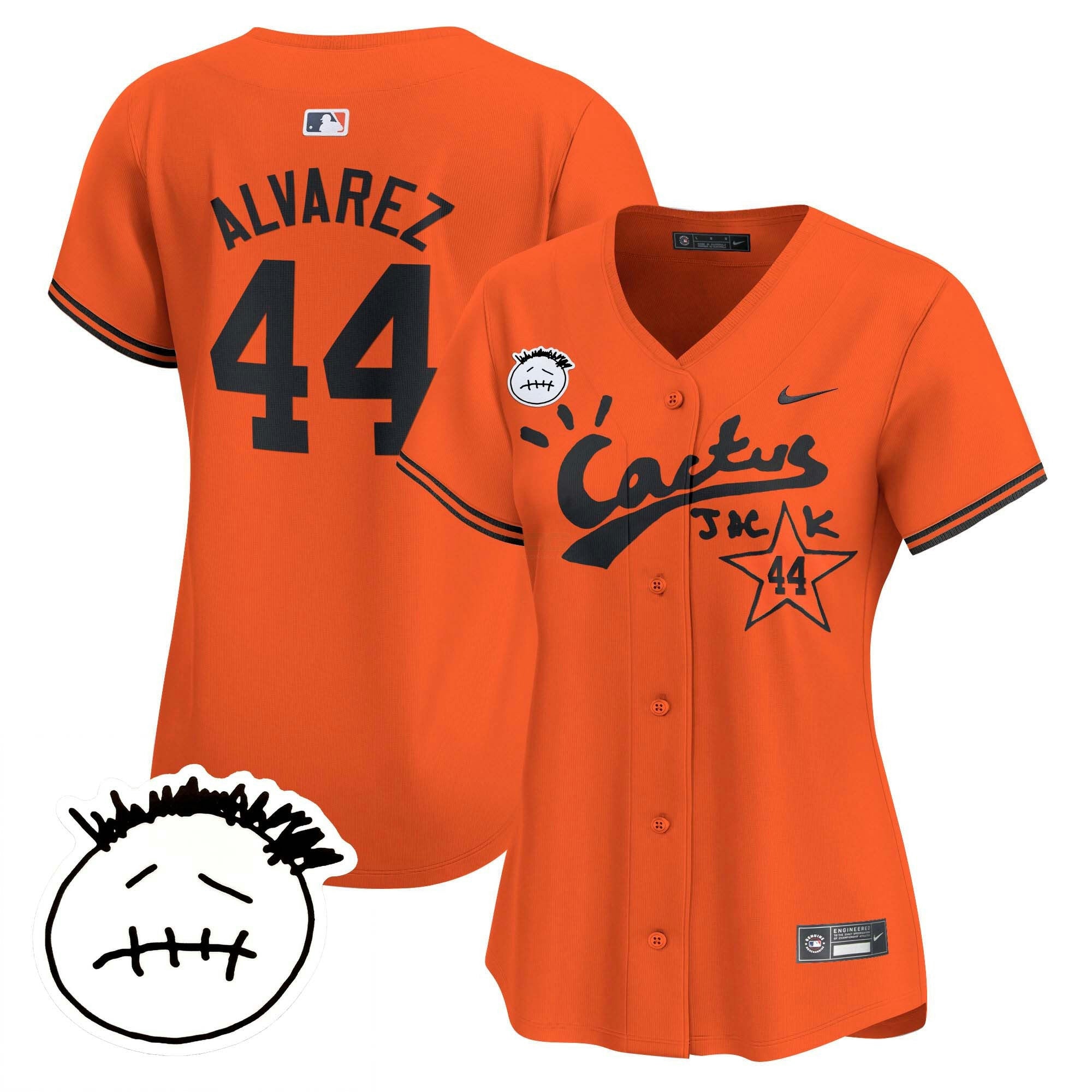 Camisa MLB Women’s Houston Cactus Jack Patch Vapor Premier Limited Jersey V4 – Stitched
