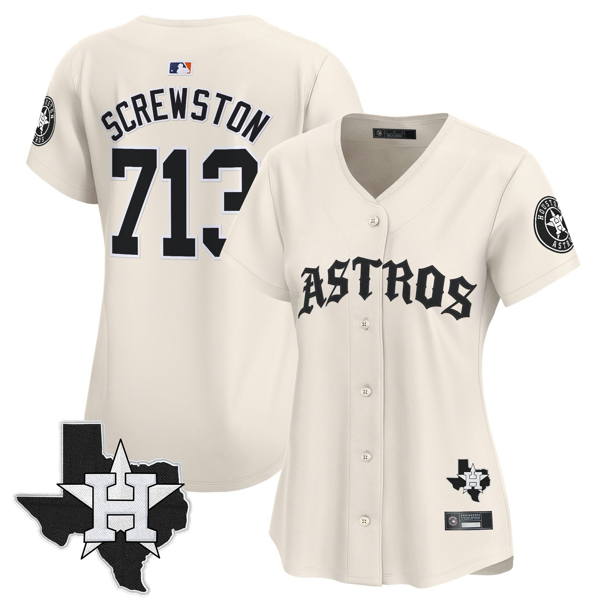 Camisa MLB Women’s Houston ‘Old English Edition’ Vapor Premier Limited Jersey