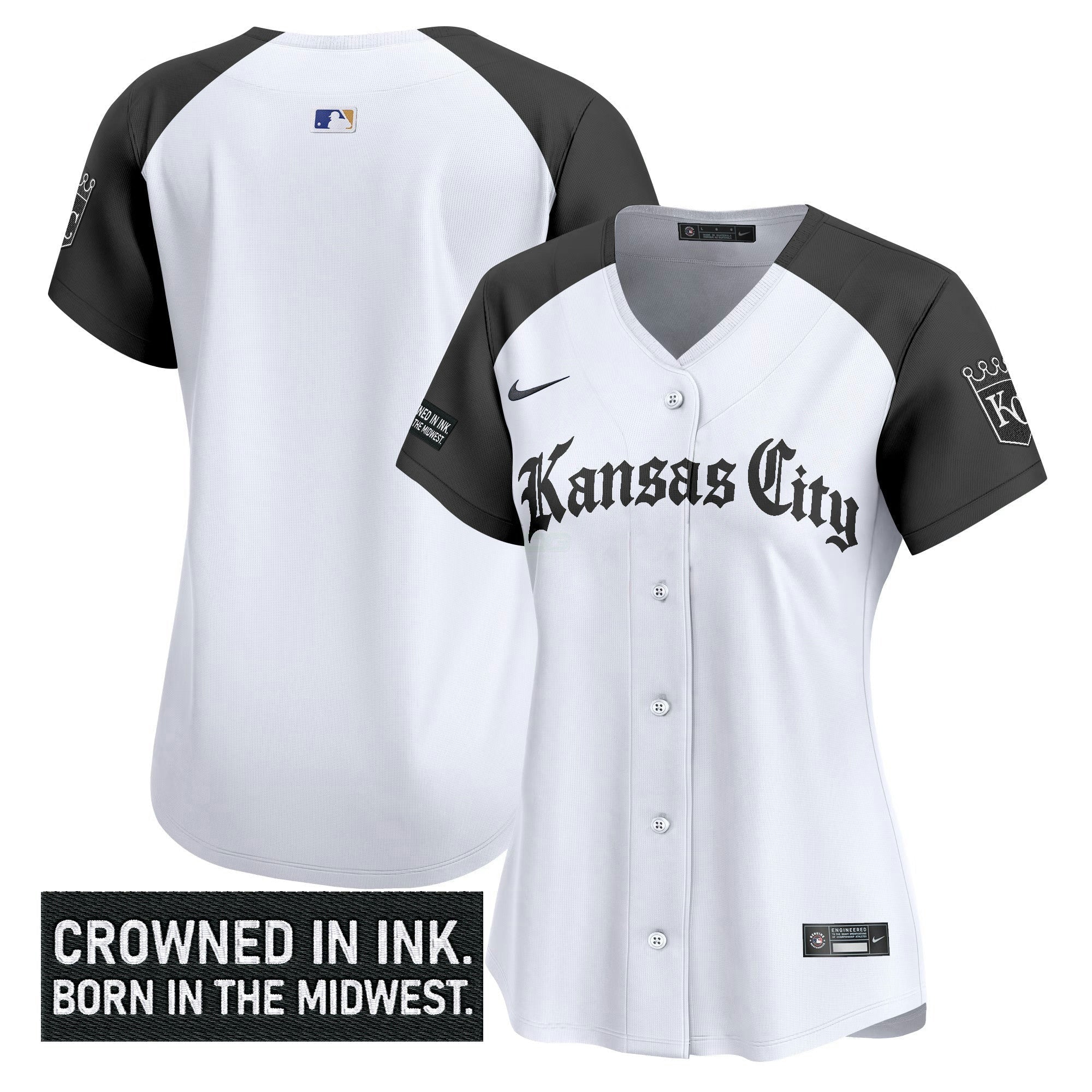 Camisa MLB Women’s Kansas City ‘Gothic Crown Edition’ Vapor Premier Limited Jersey