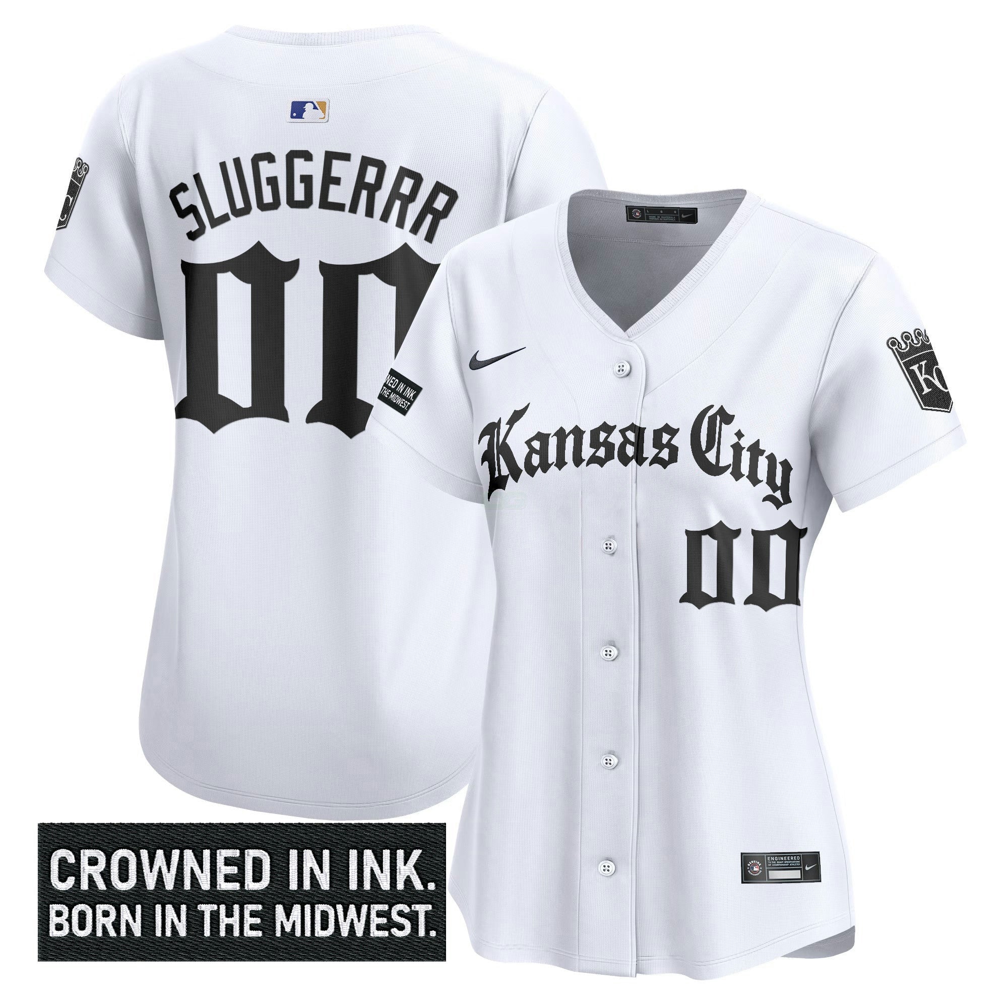Camisa MLB Women’s Kansas City ‘Gothic Crown Edition’ Vapor Premier Limited Jersey