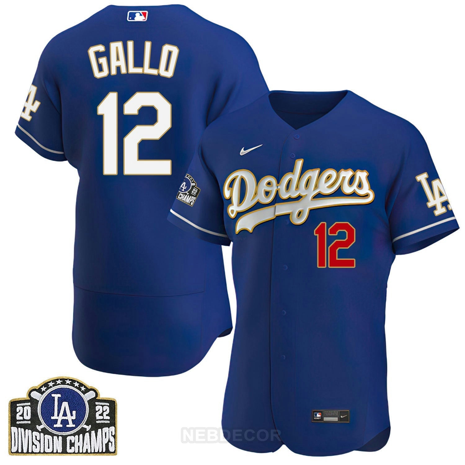 Camisa MLB Women’s Los Angeles Patch NL West Division Champions 2022 Jersey