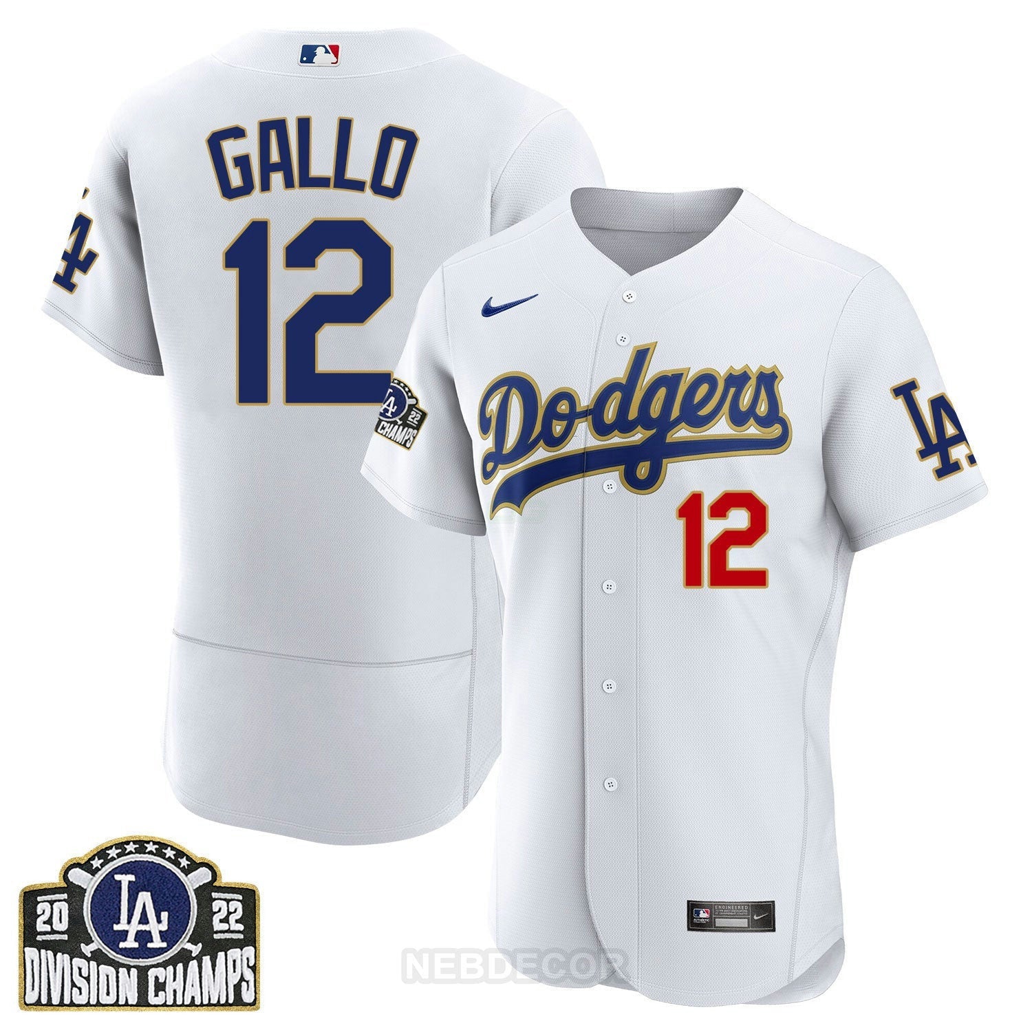 Camisa MLB Women’s Los Angeles Patch NL West Division Champions 2022 Jersey