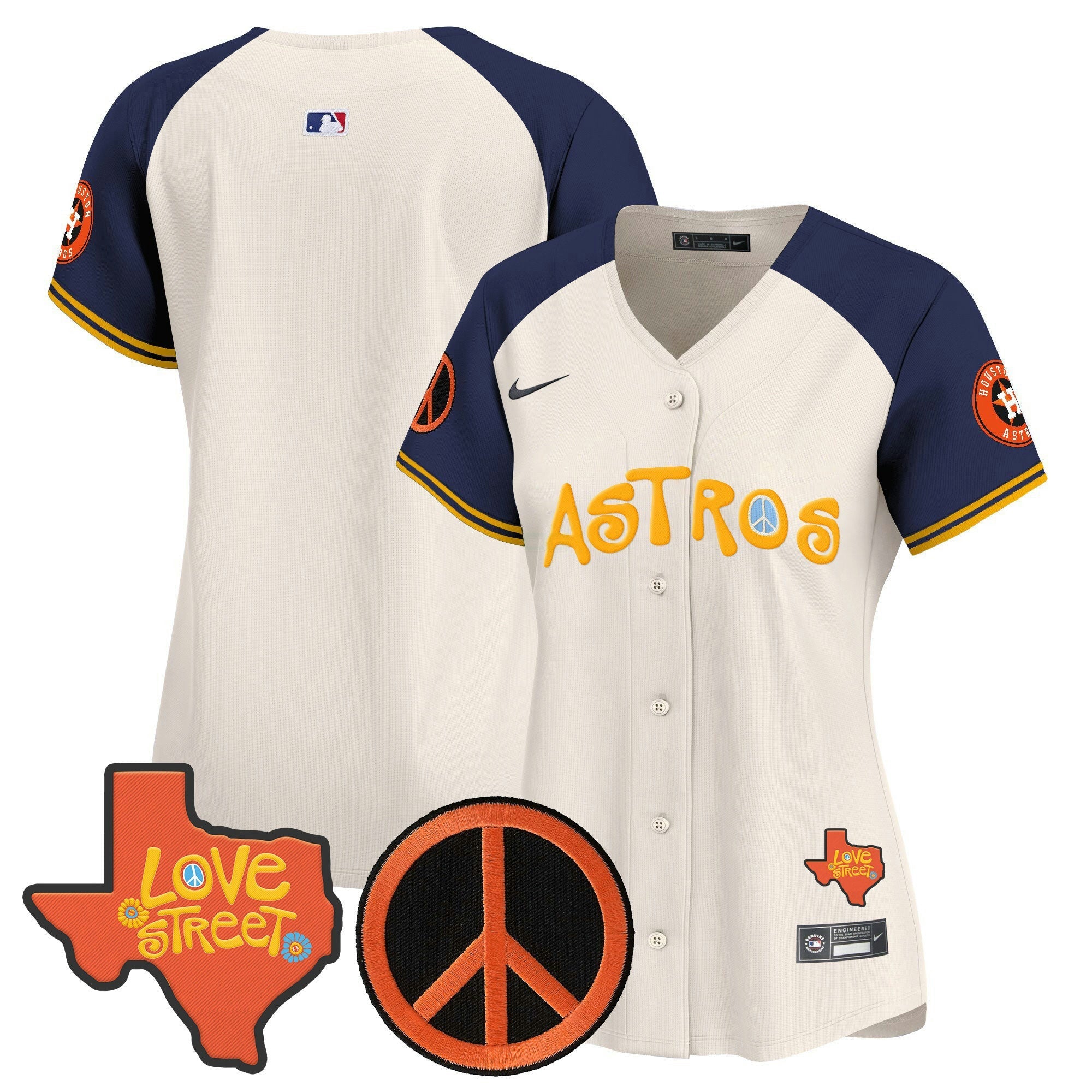 Camisa MLB Women’s Love Street & Peace Sign Patch Vapor Premier Limited Jersey