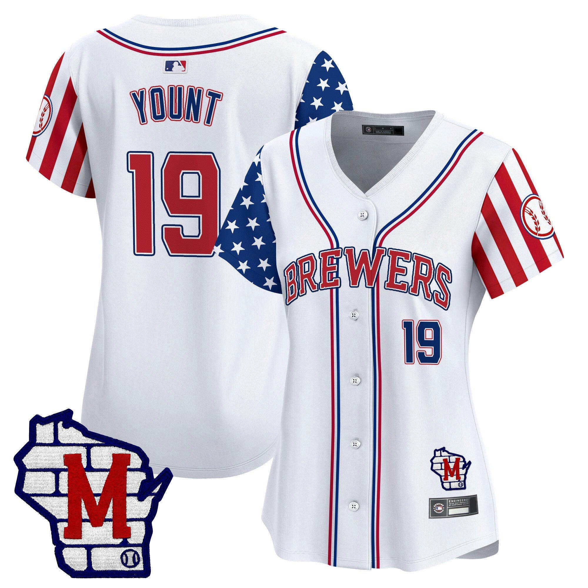Camisa MLB Women’s Milwaukee 2025 Independence Day Vapor Premier Limited Jersey