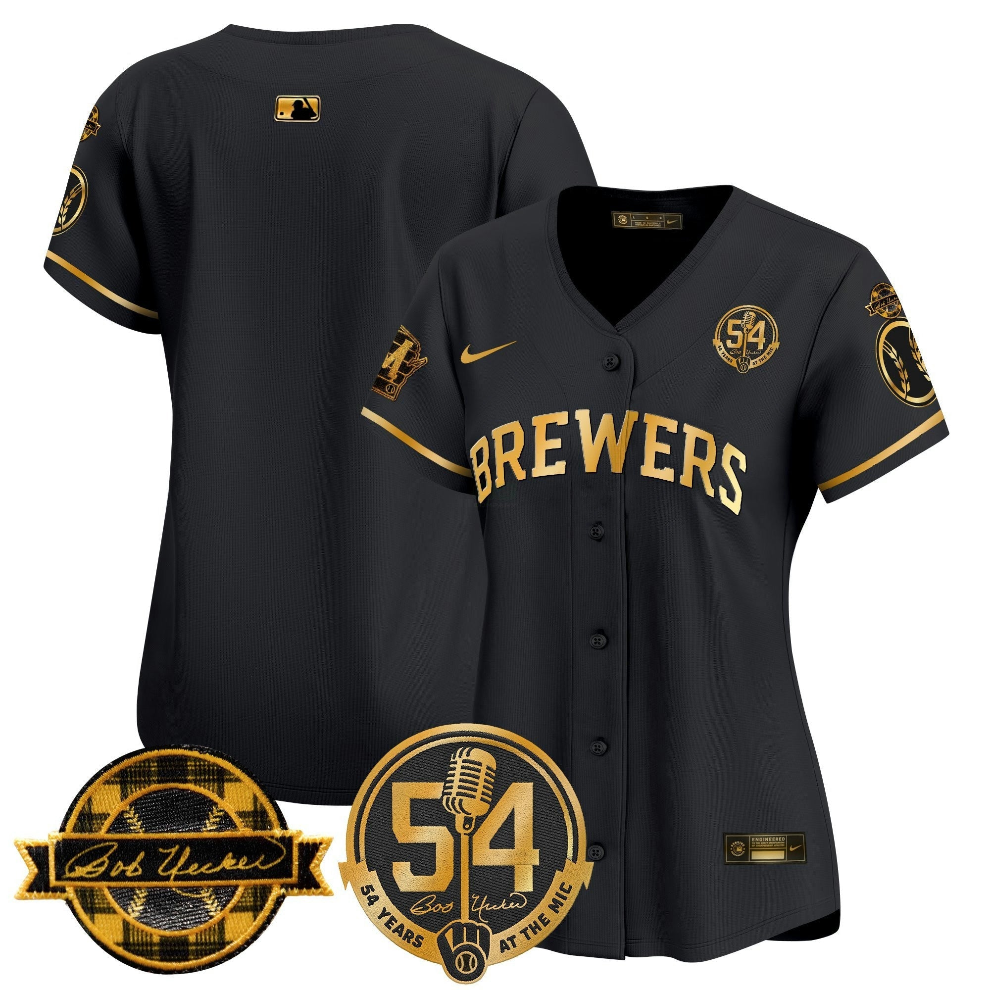 Camisa MLB Women’s Milwaukee ‘Bob Uecker – 54 Seasons for ’ Vapor Premier Limited Jersey