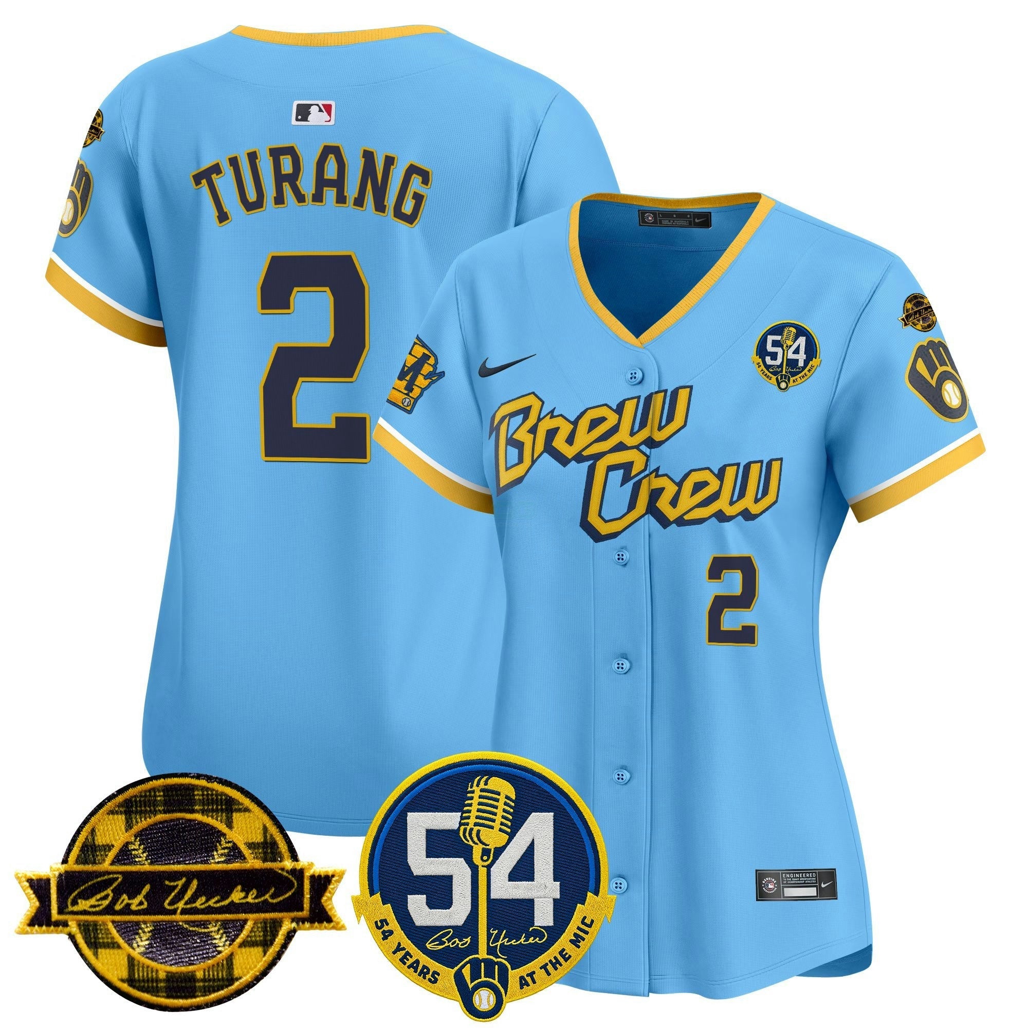 Camisa MLB Women’s Milwaukee ‘Bob Uecker – 54 Seasons for ’ Vapor Premier Limited Jersey