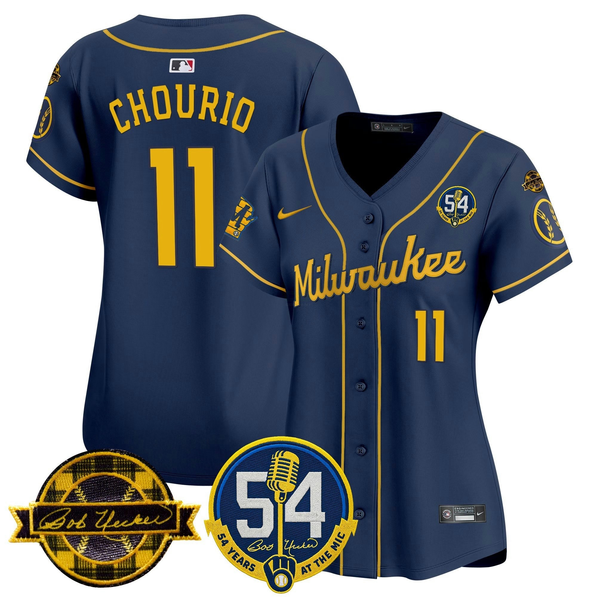 Camisa MLB Women’s Milwaukee ‘Bob Uecker – 54 Seasons for ’ Vapor Premier Limited Jersey