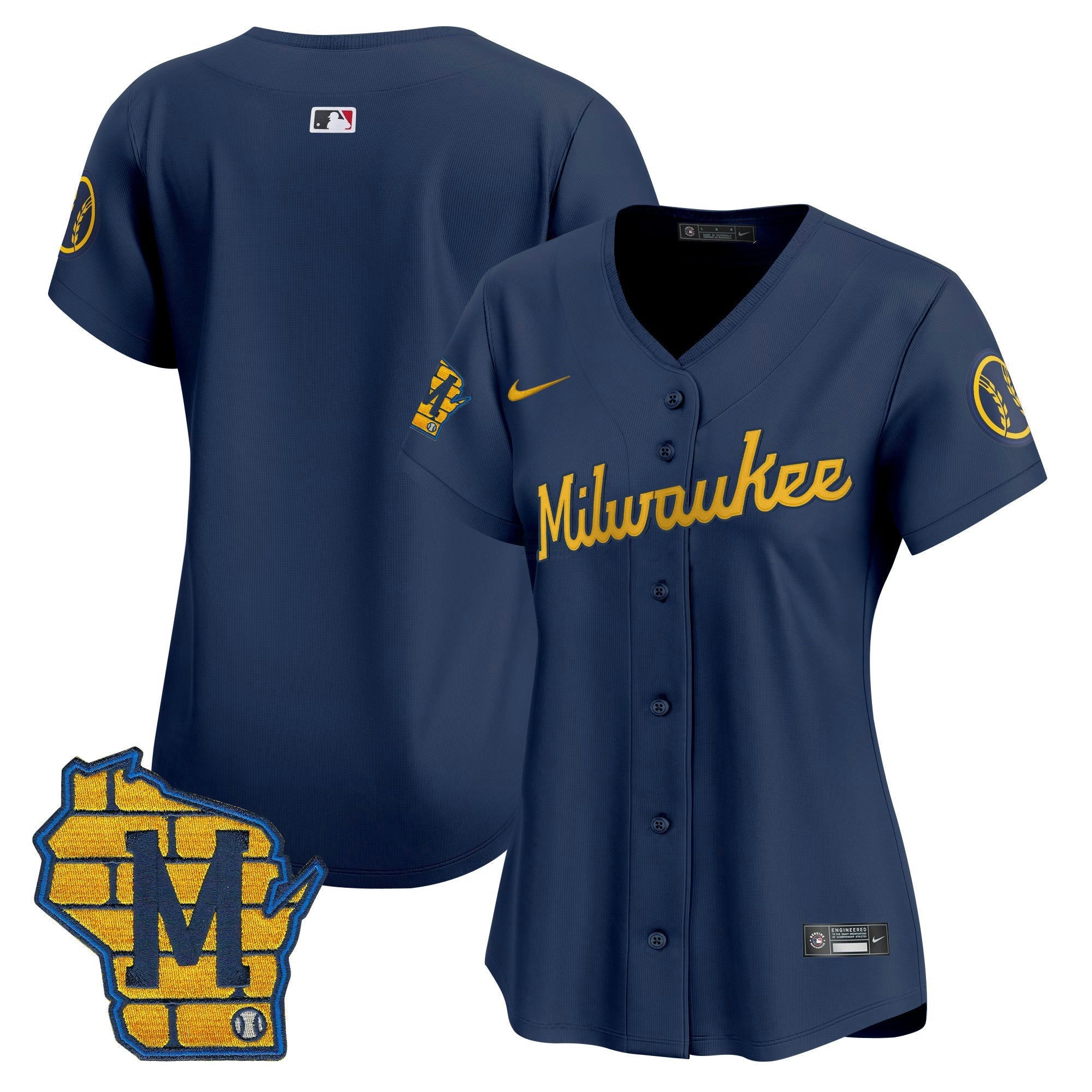 Camisa MLB Women’s Milwaukee Home Patch Vapor Premier Limited Jersey