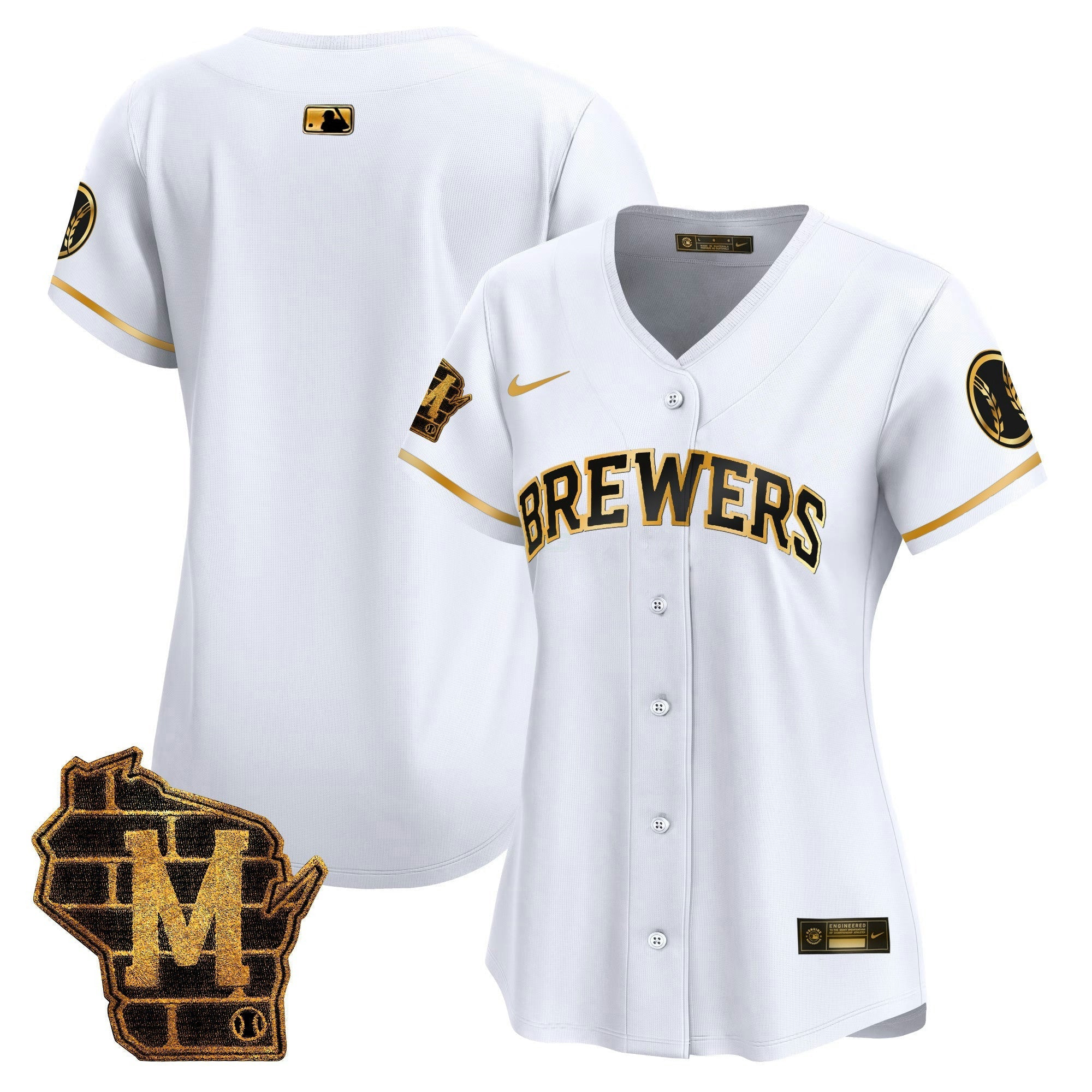 Camisa MLB Women’s Milwaukee Home Patch Vapor Premier Limited Jersey