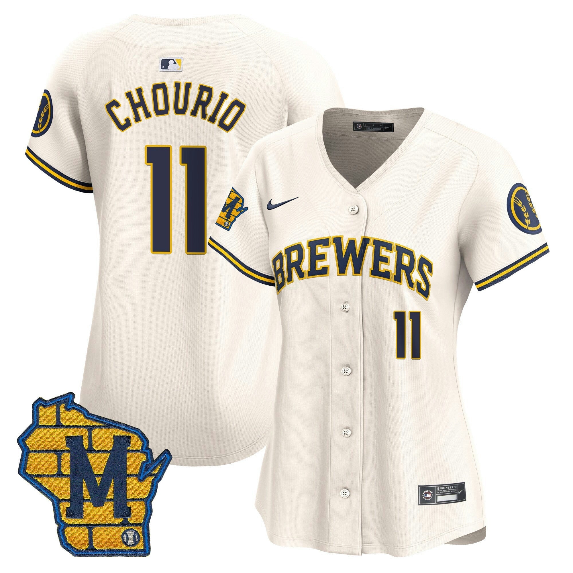Camisa MLB Women’s Milwaukee Home Patch Vapor Premier Limited Jersey