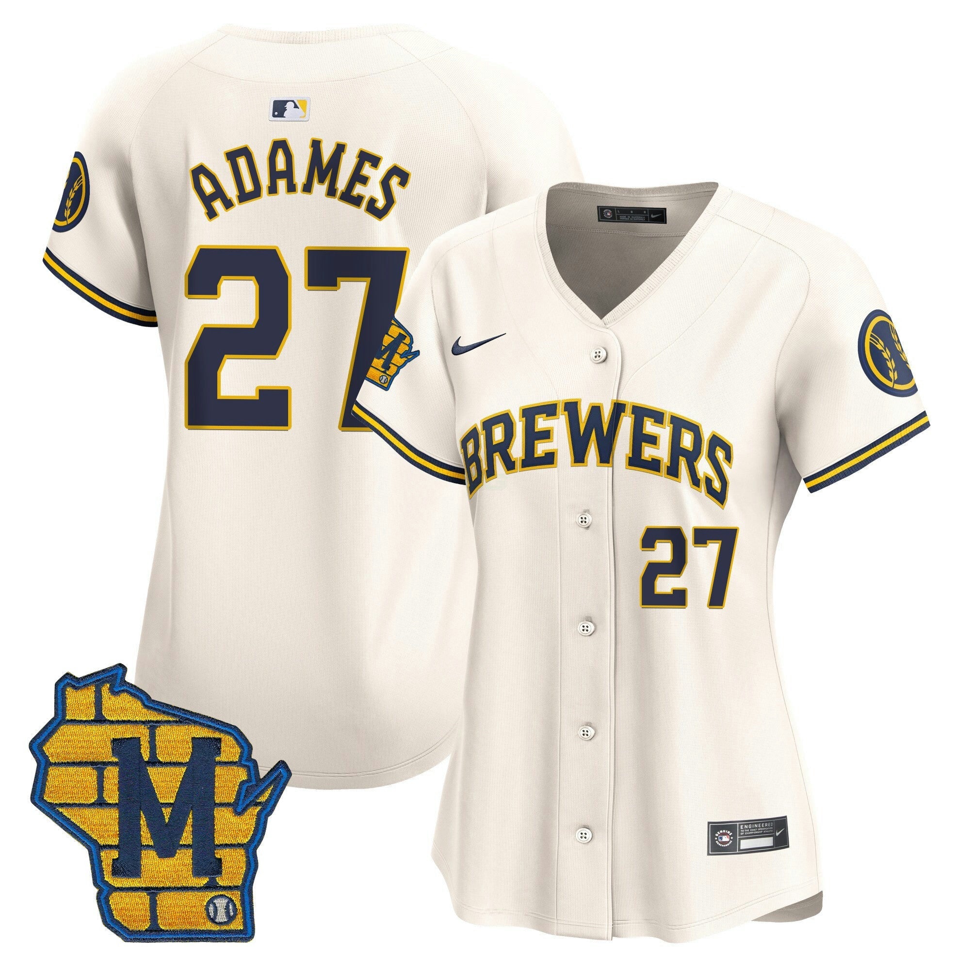 Camisa MLB Women’s Milwaukee Home Patch Vapor Premier Limited Jersey