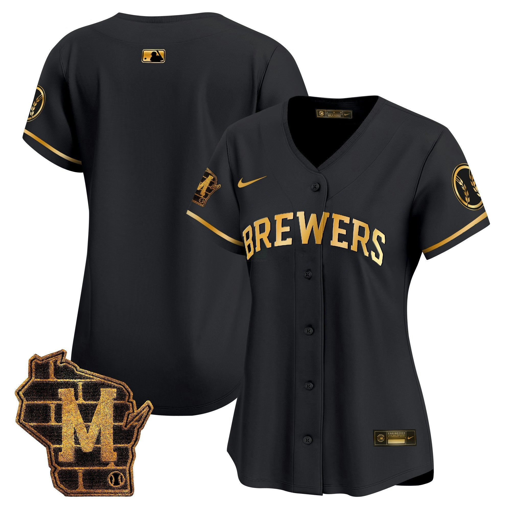 Camisa MLB Women’s Milwaukee Home Patch Vapor Premier Limited Jersey