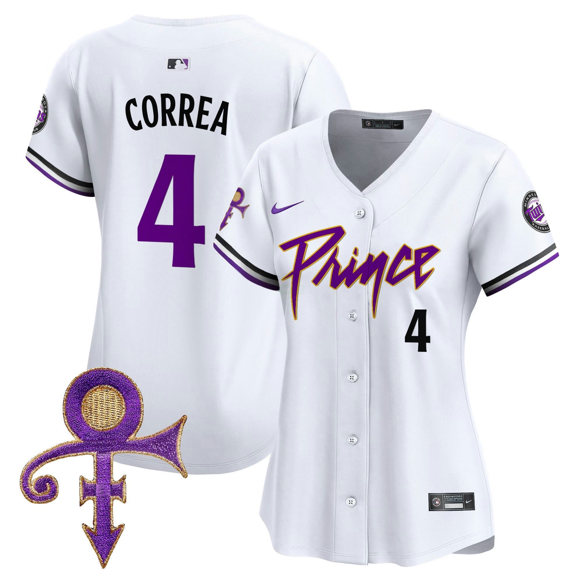 Camisa MLB Women’s Minnesota Prince Patch Vapor Premier Limited Jersey