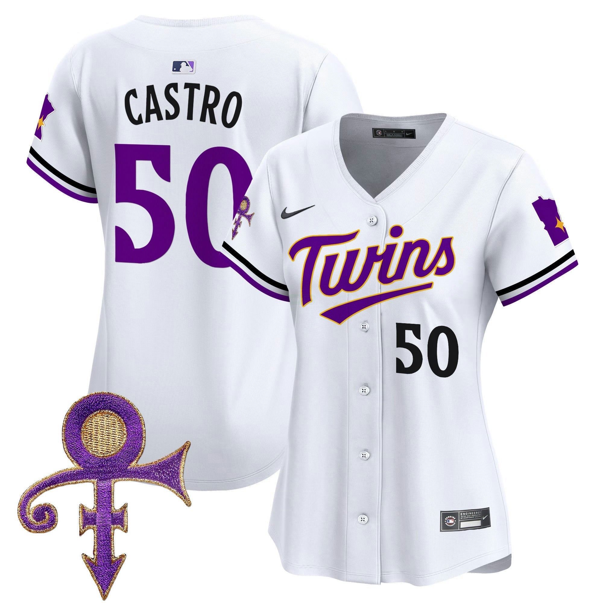 Camisa MLB Women’s Minnesota Prince Patch Vapor Premier Limited Jersey V3
