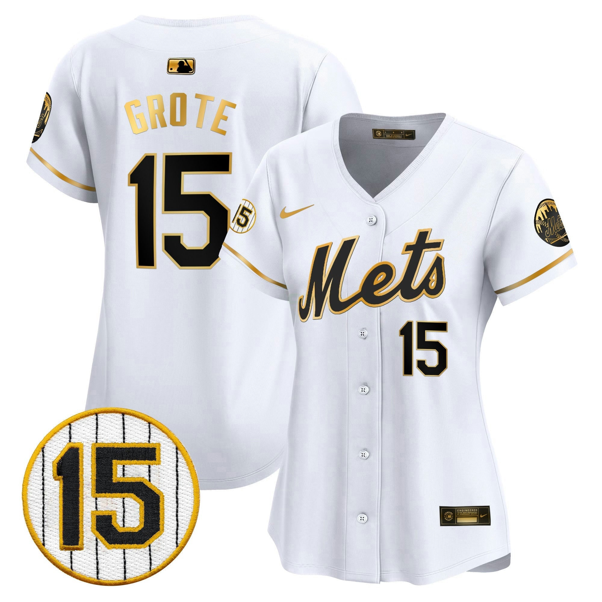 Camisa MLB Women’s New York Jerry Grote Patch Vapor Premier Limited Jersey