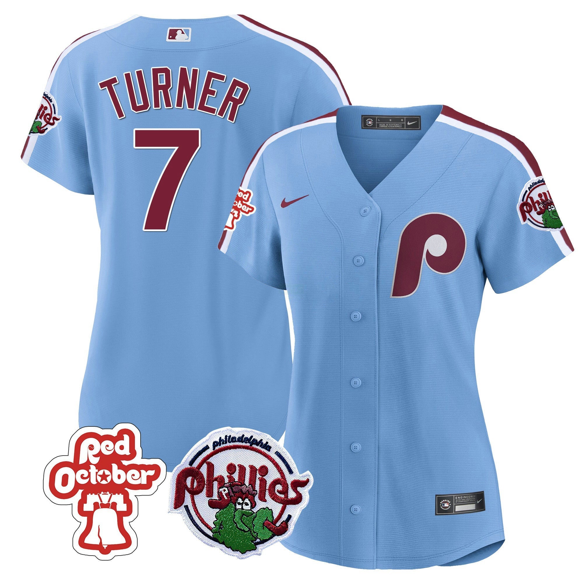 Camisa MLB Women’s Philadelphia Red October Patch Jersey