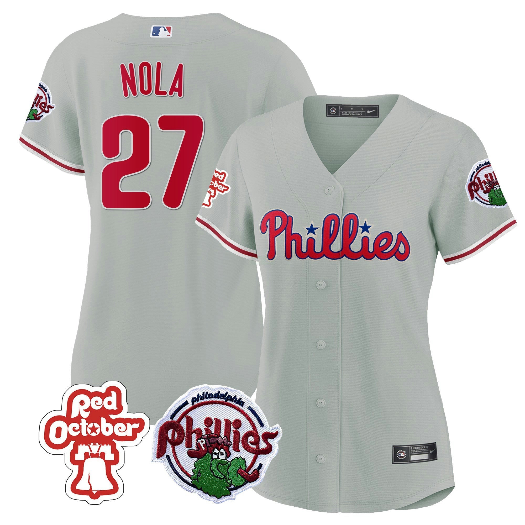 Camisa MLB Women’s Philadelphia Red October Patch Jersey