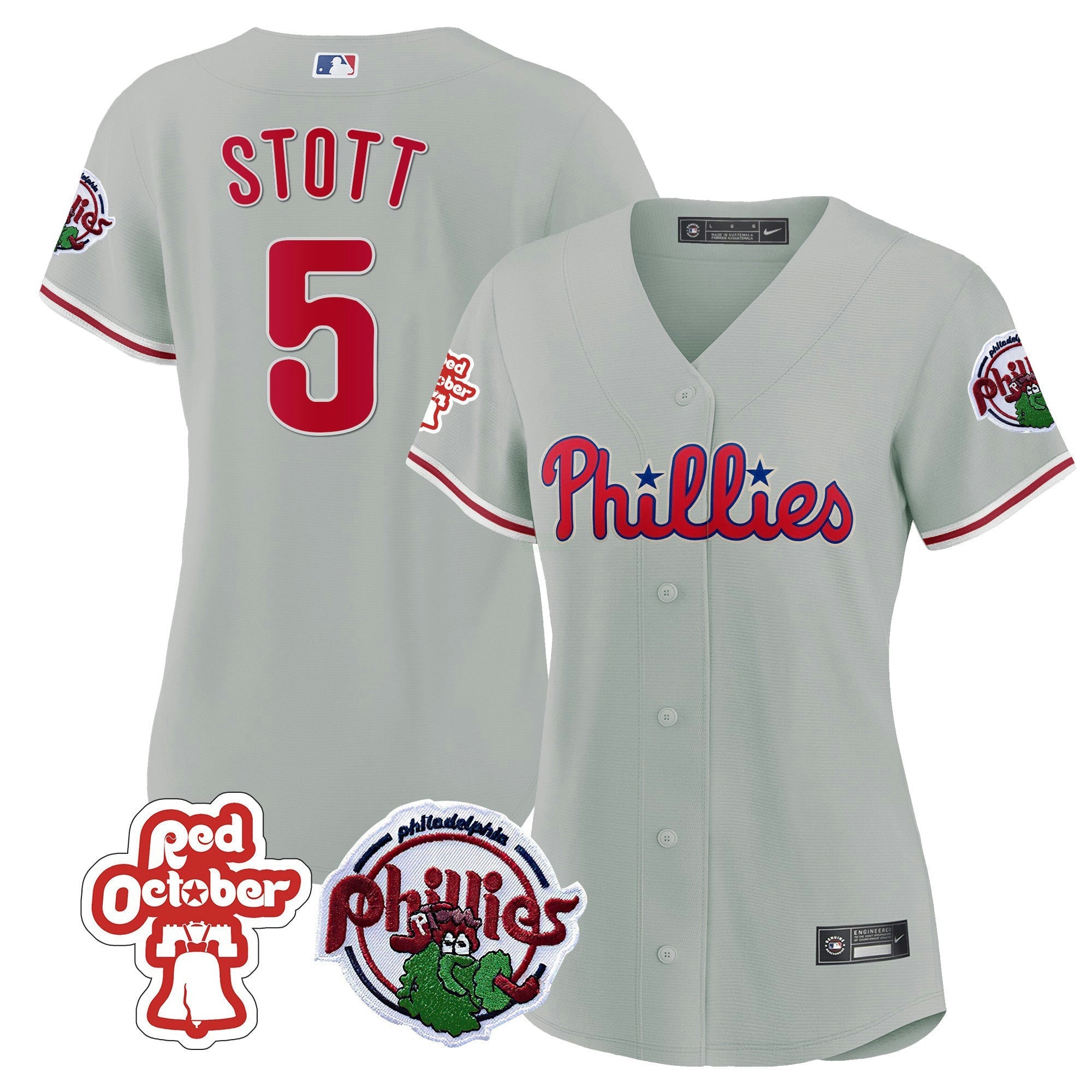 Camisa MLB Women’s Philadelphia Red October Patch Jersey