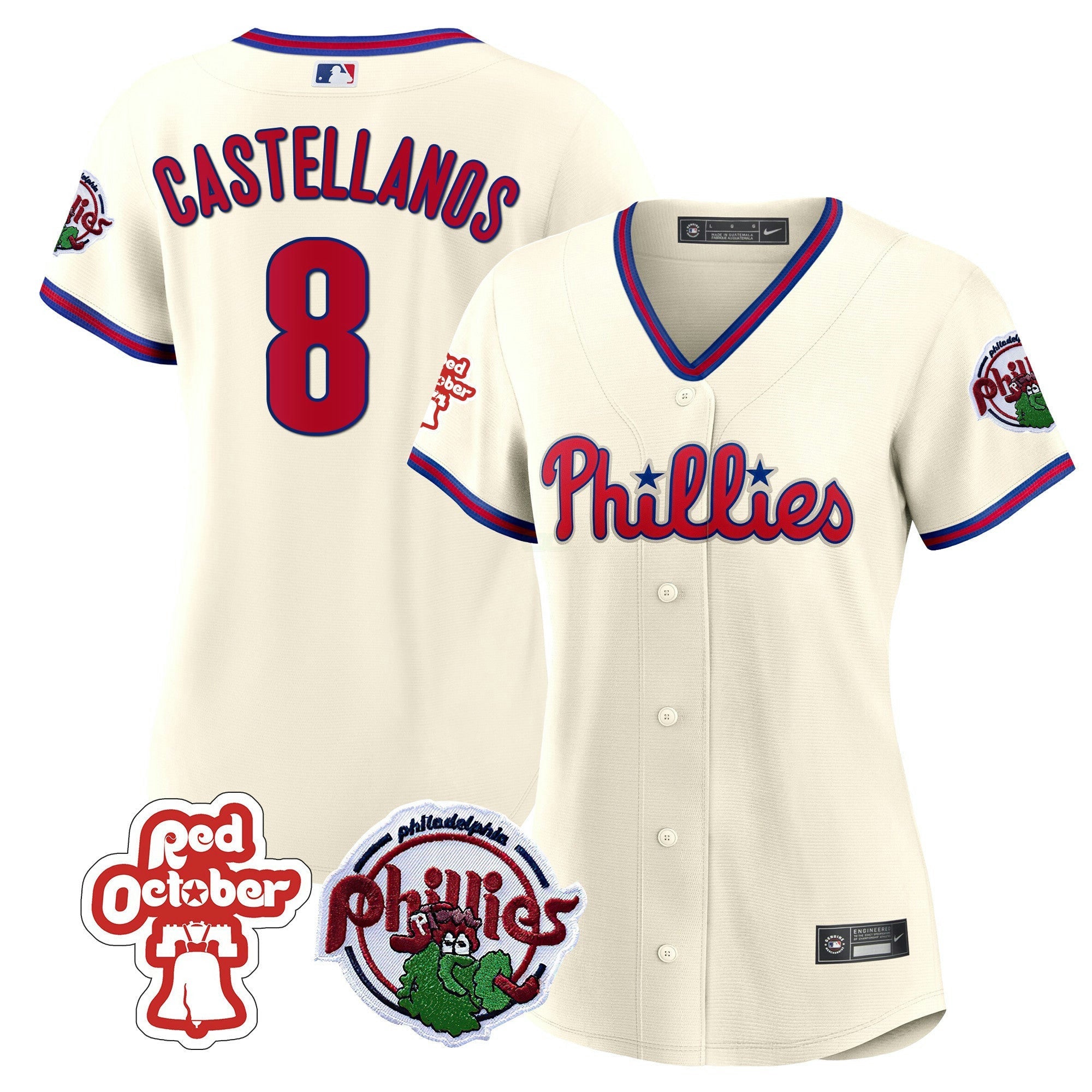Camisa MLB Women’s Philadelphia Red October Patch Jersey