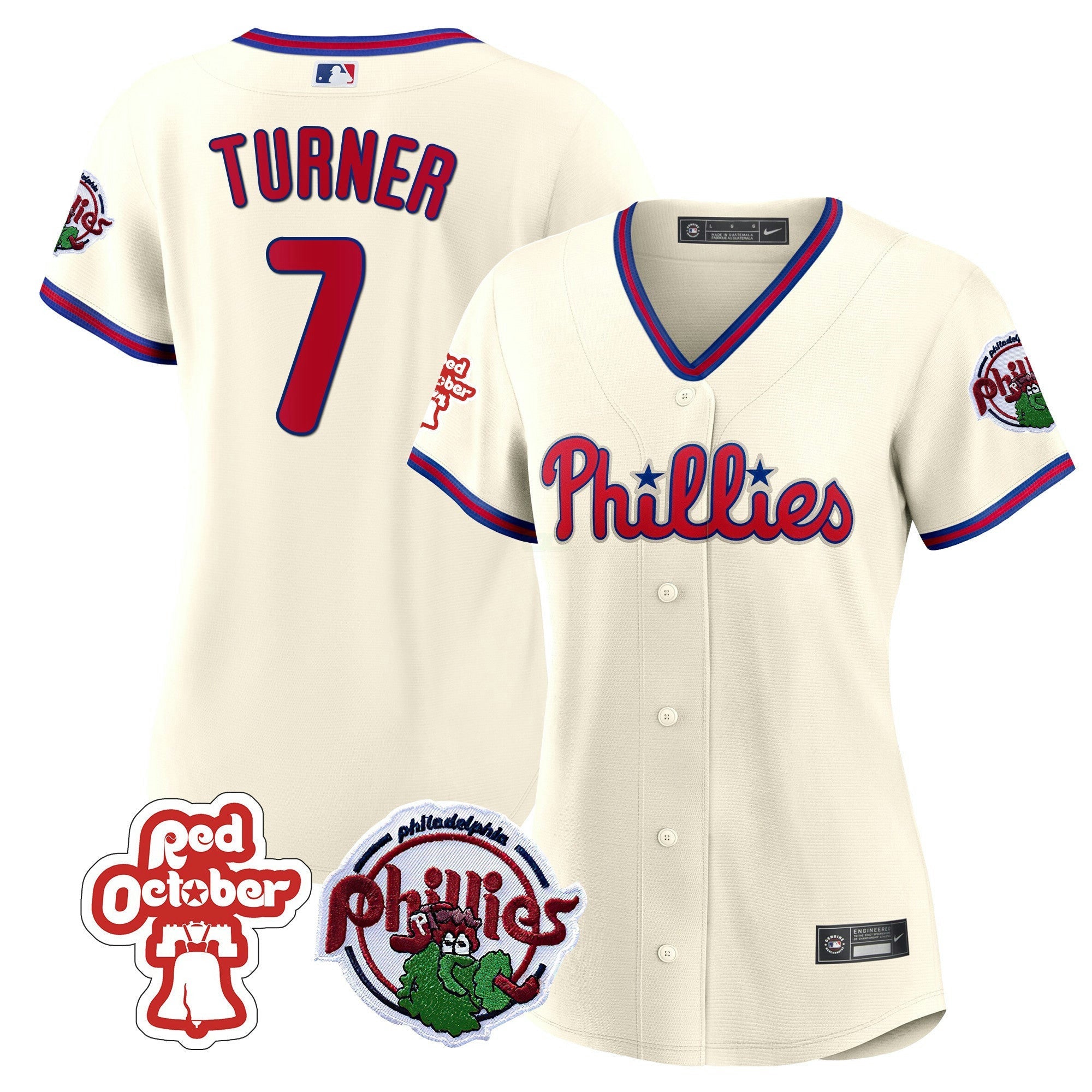 Camisa MLB Women’s Philadelphia Red October Patch Jersey