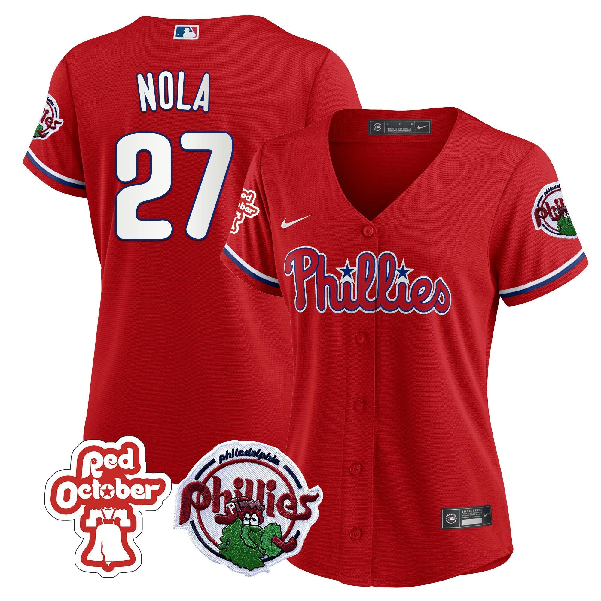Camisa MLB Women’s Philadelphia Red October Patch Jersey