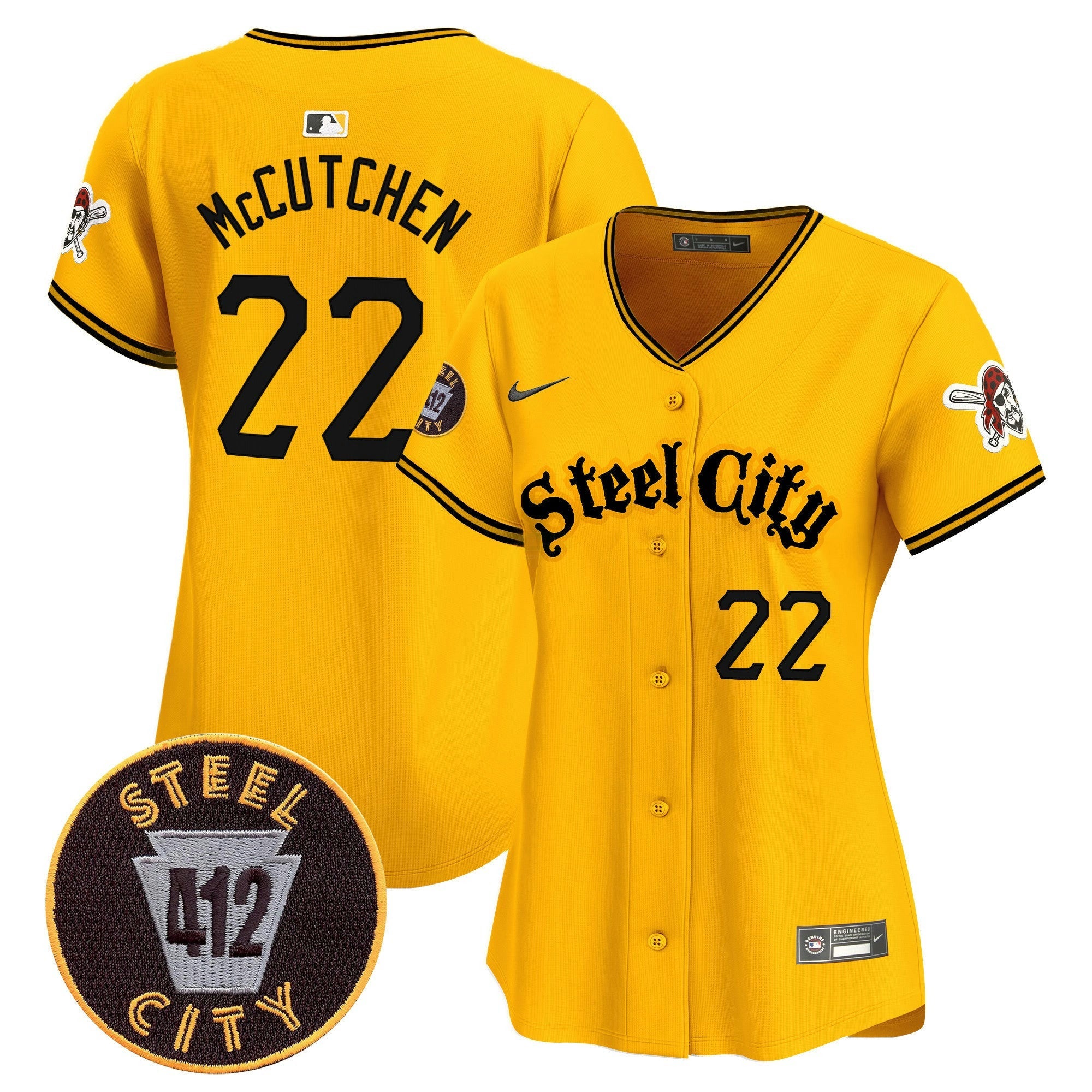 Camisa MLB Women’s Pittsburgh 412 Patch Vapor Premier Limited Jersey