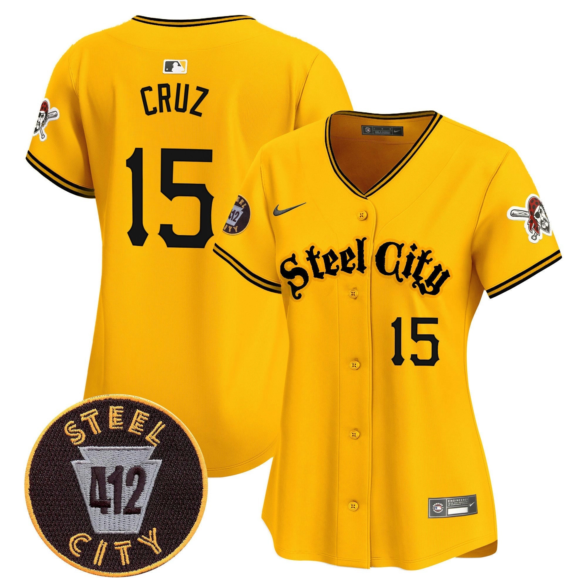 Camisa MLB Women’s Pittsburgh 412 Patch Vapor Premier Limited Jersey